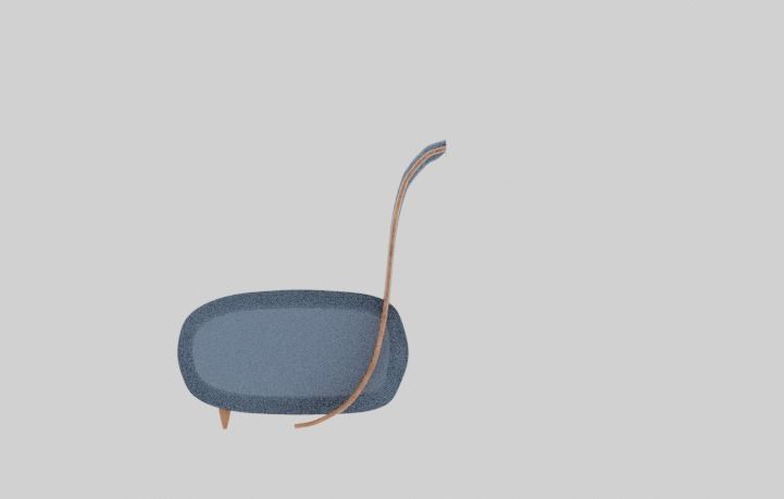 Couch sofa with wooden legs 3D model_4