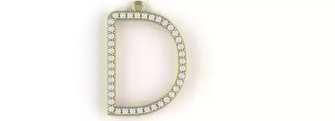 Letter D Diamond Pendant Gold Silver Platinum Luxury Jewelry