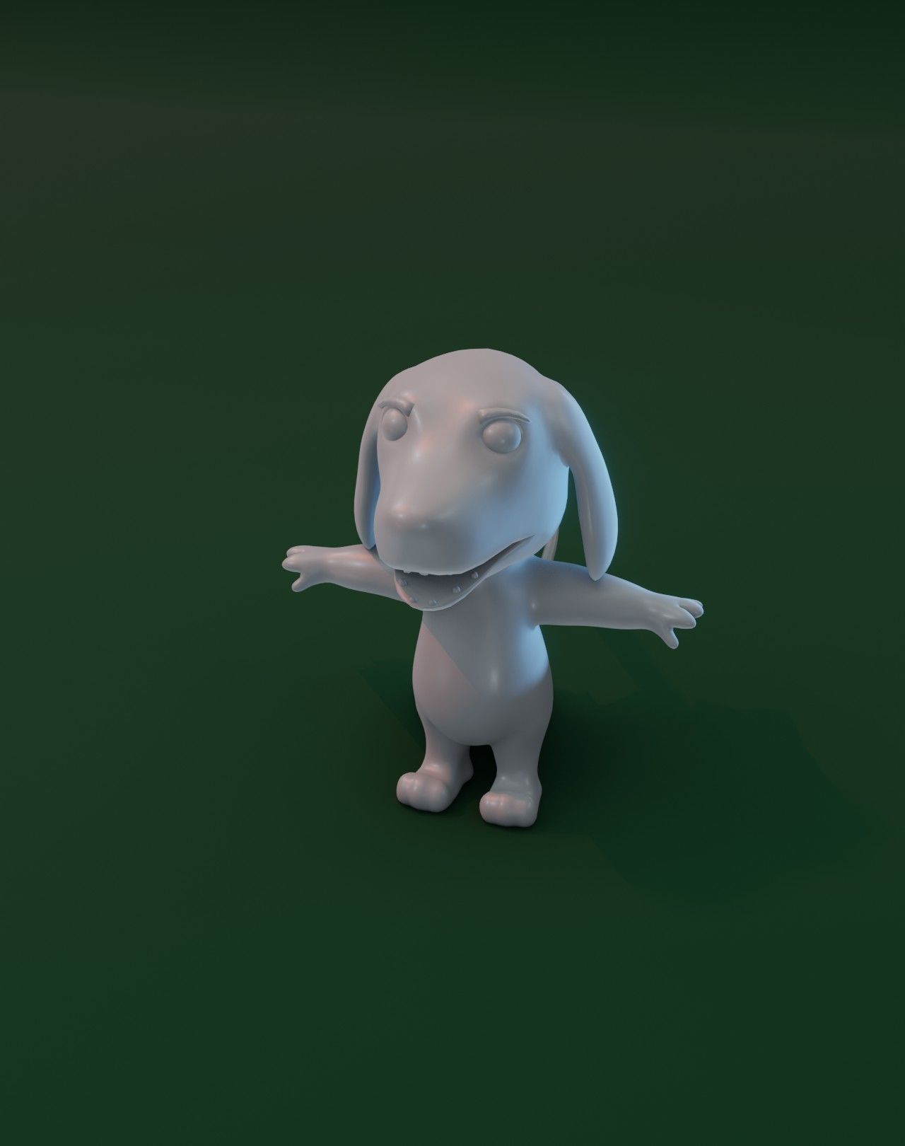 Cartoon Hound Dog Rigged Base Mesh 3D Model Low-poly 3D model_11