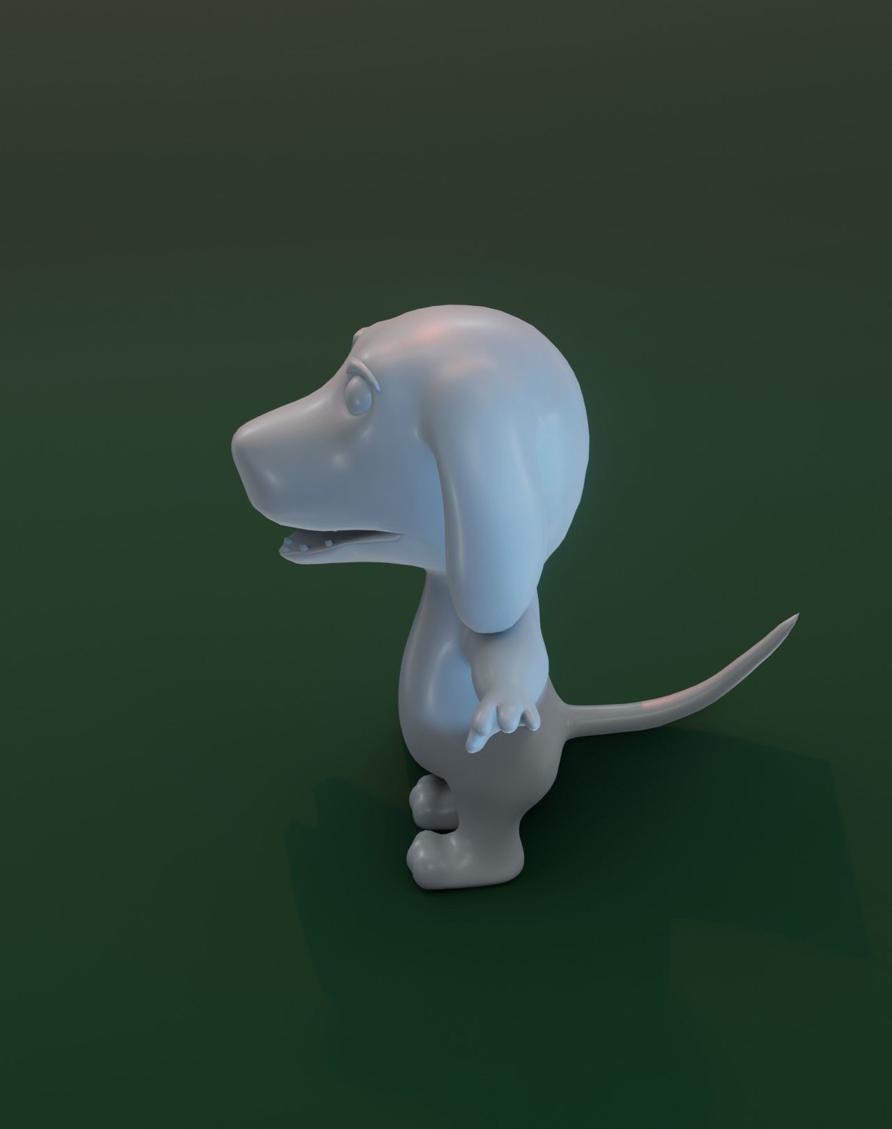 Cartoon Hound Dog Rigged Base Mesh 3D Model Low-poly 3D model_5