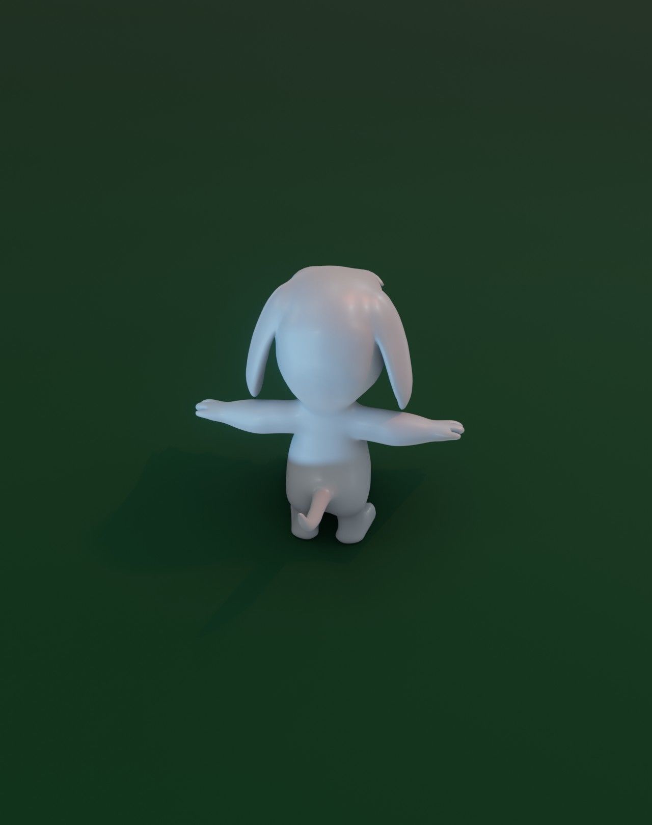 Cartoon Hound Dog Rigged Base Mesh 3D Model Low-poly 3D model_15