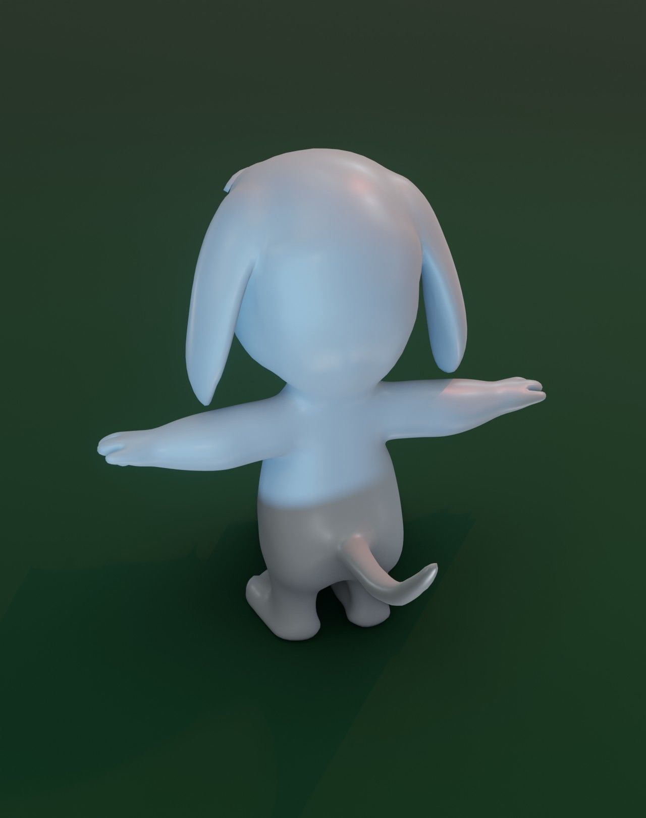 Cartoon Hound Dog Rigged Base Mesh 3D Model Low-poly 3D model_17