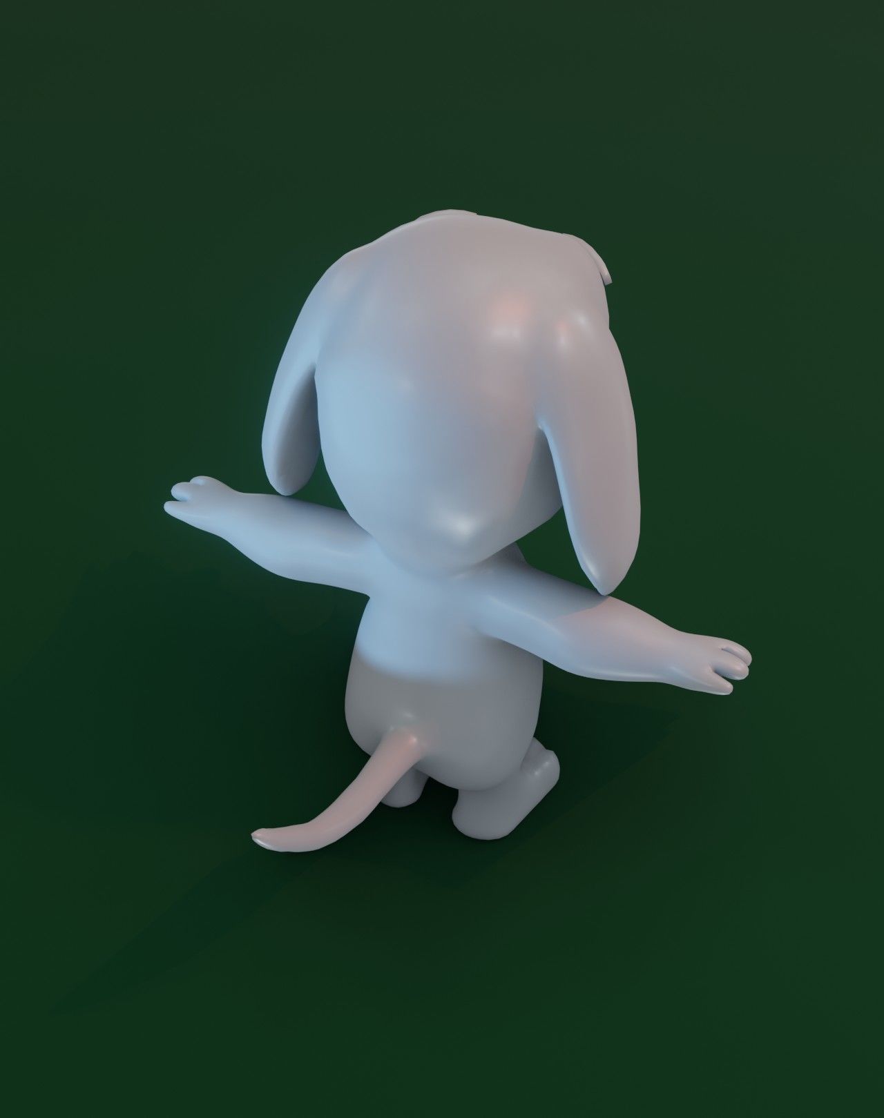 Cartoon Hound Dog Rigged Base Mesh 3D Model Low-poly 3D model_14