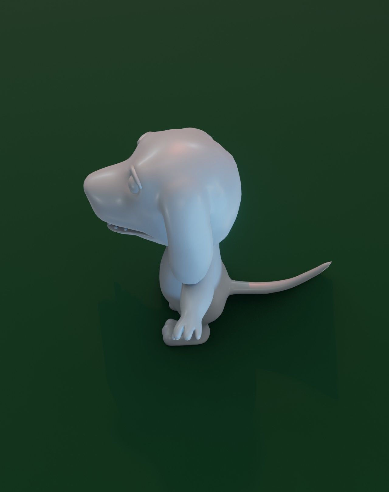 Cartoon Hound Dog Rigged Base Mesh 3D Model Low-poly 3D model_19