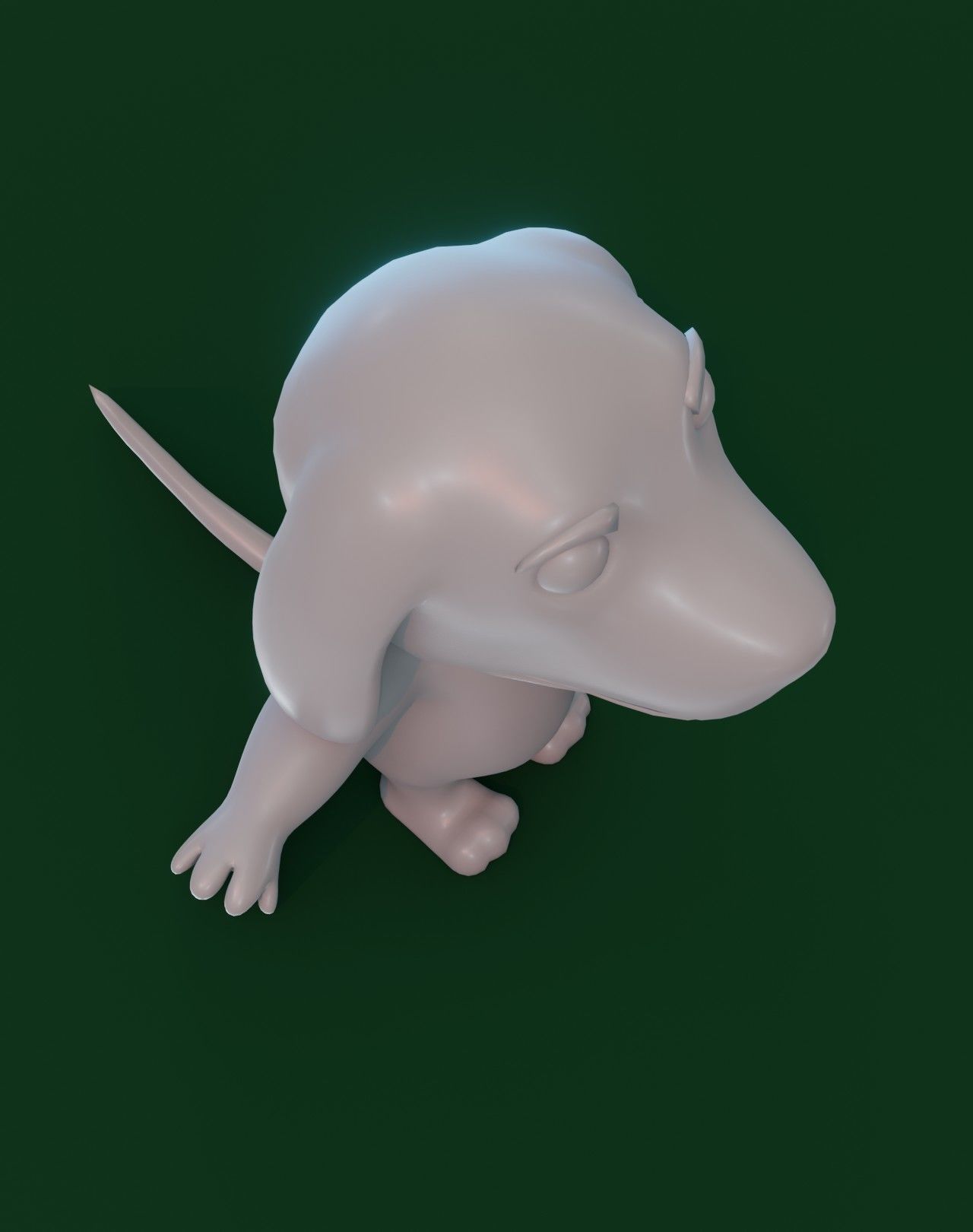 Cartoon Hound Dog Rigged Base Mesh 3D Model Low-poly 3D model_9