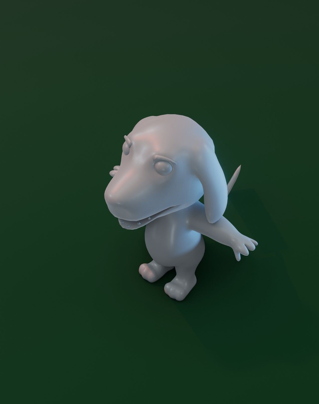 Cartoon Hound Dog Rigged Base Mesh 3D Model Low-poly 3D model_4