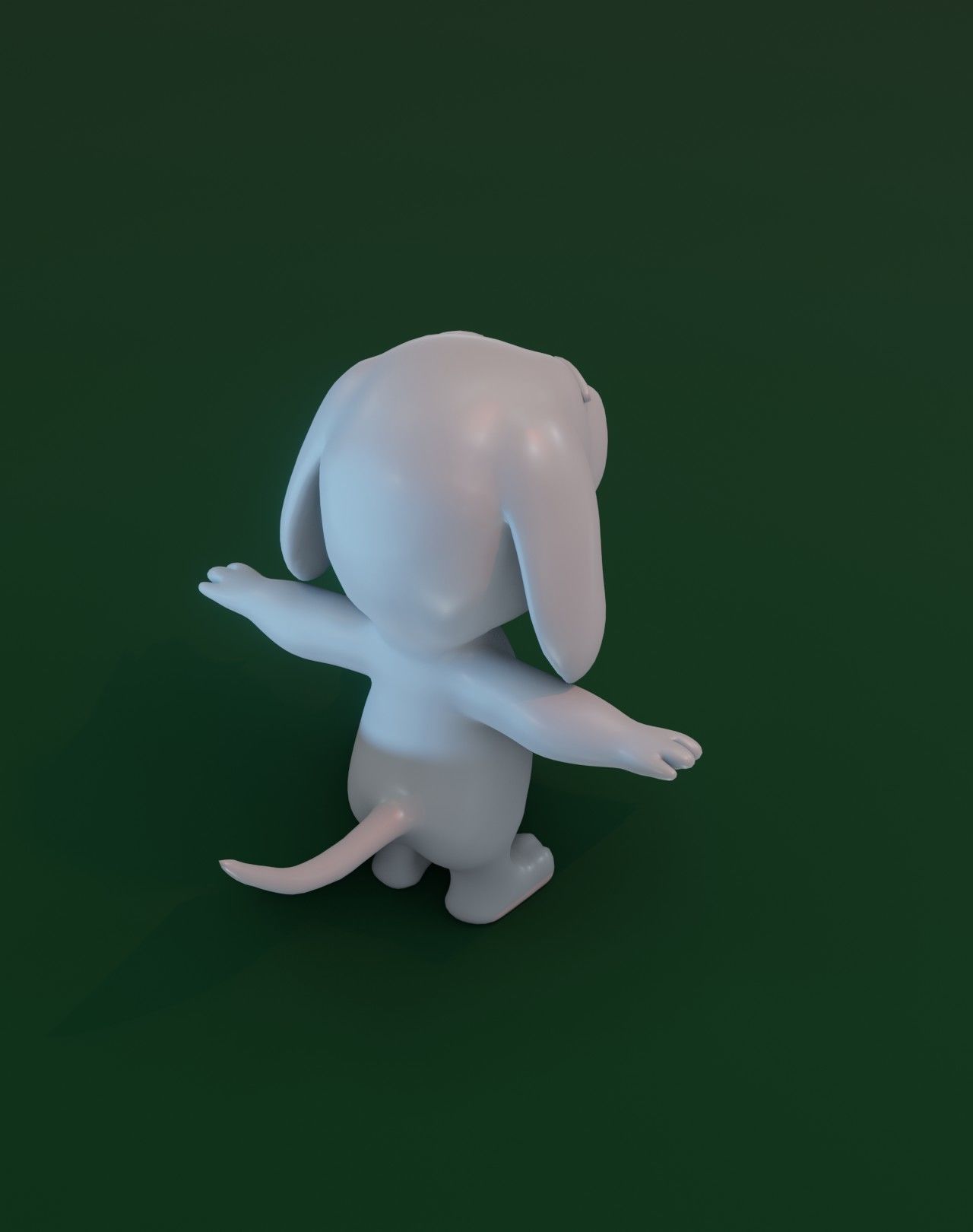 Cartoon Hound Dog Rigged Base Mesh 3D Model Low-poly 3D model_8