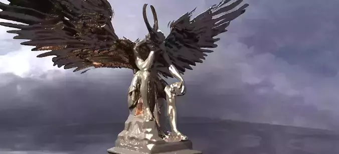Satan holding Scull 3D model