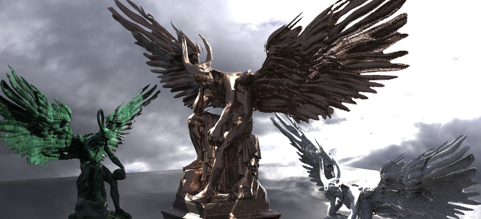 Satan holding Scull 3D model_1