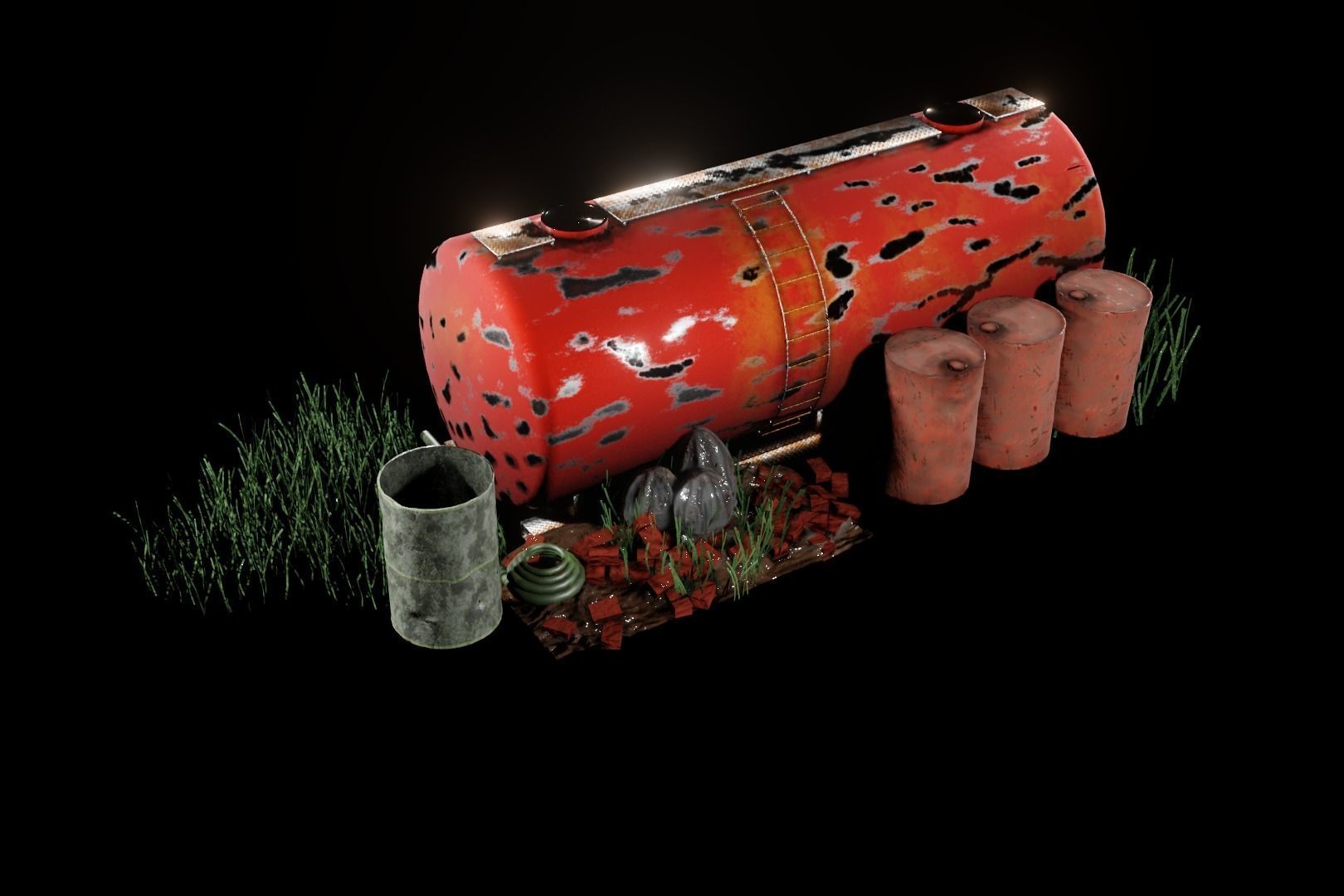 building in the middle of the forest Free 3D model_9