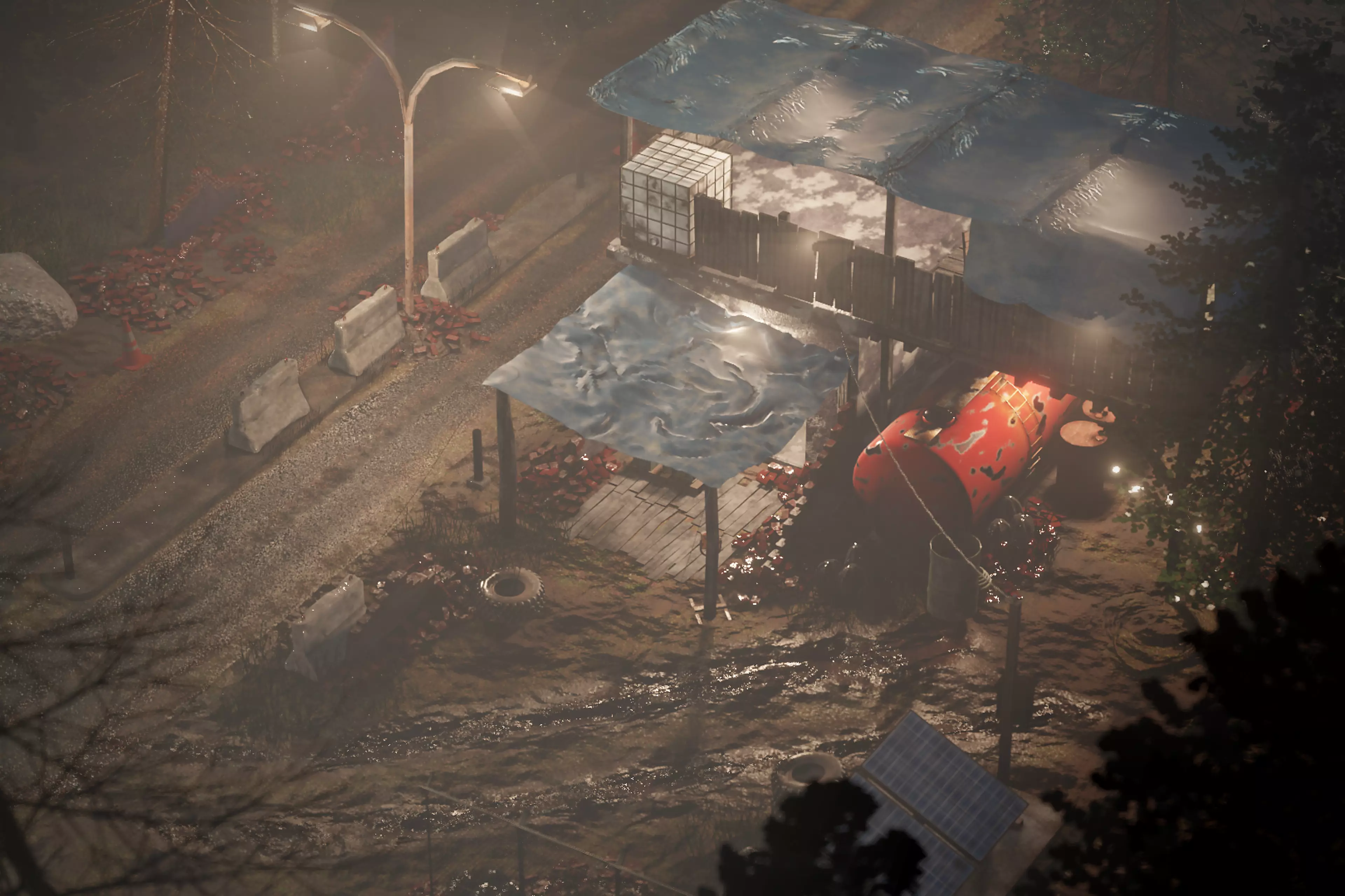 building in the middle of the forest Free 3D model_0