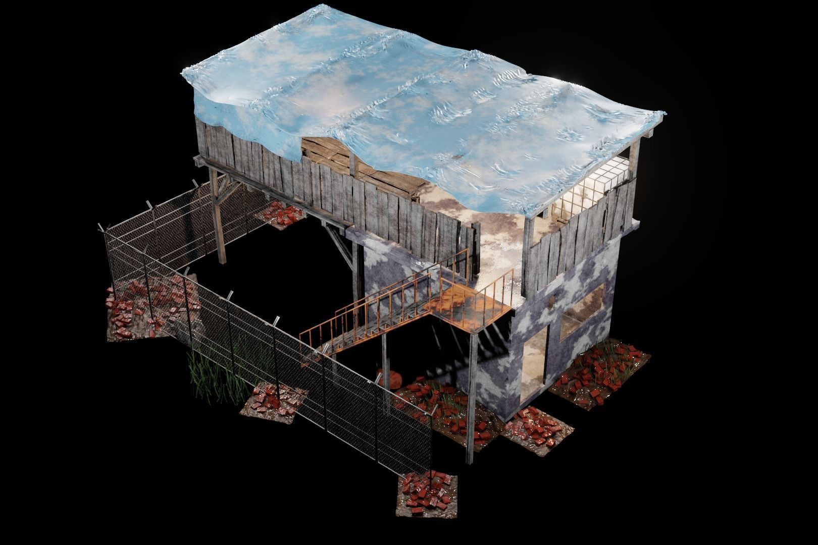 building in the middle of the forest Free 3D model_6