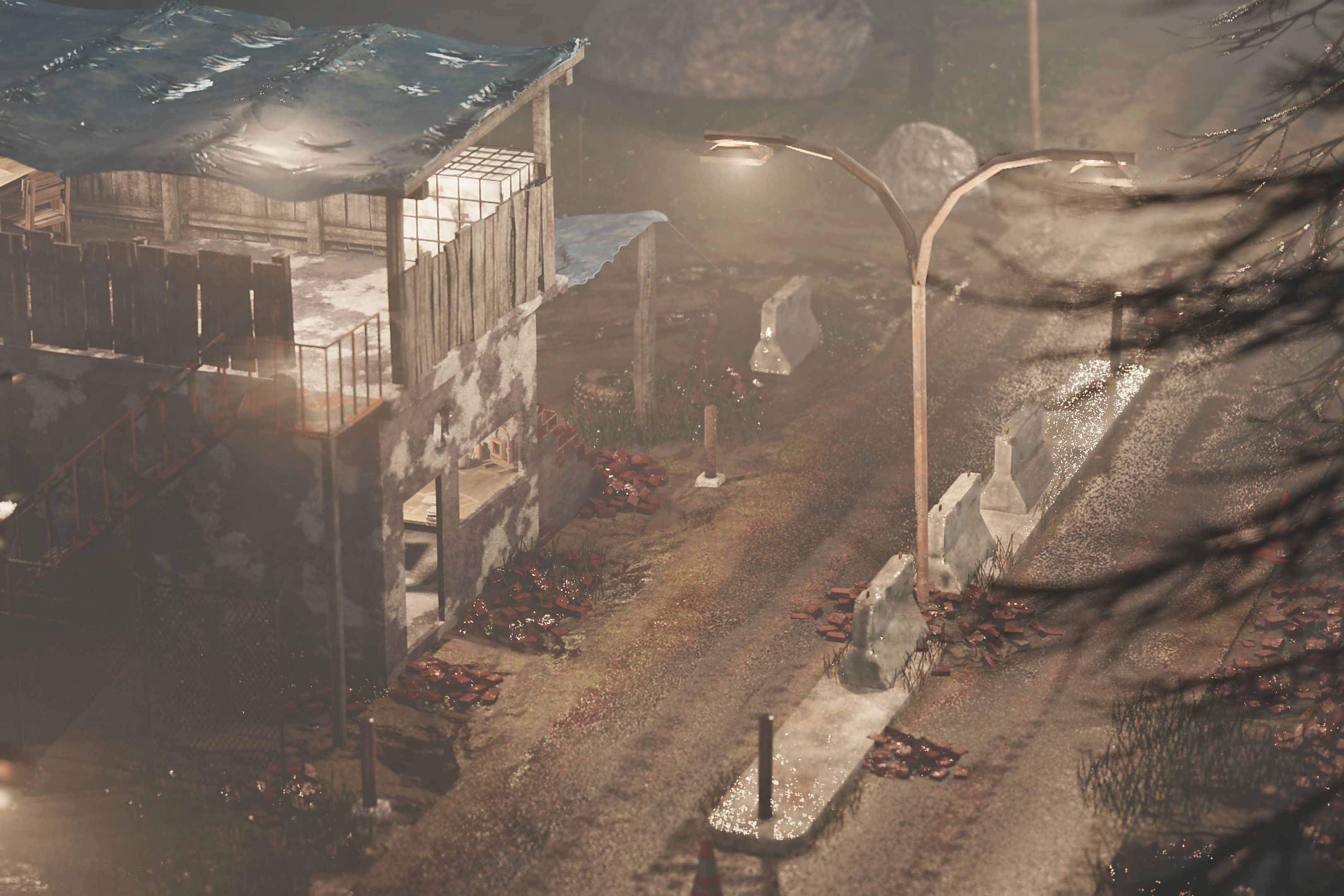 building in the middle of the forest Free 3D model_1