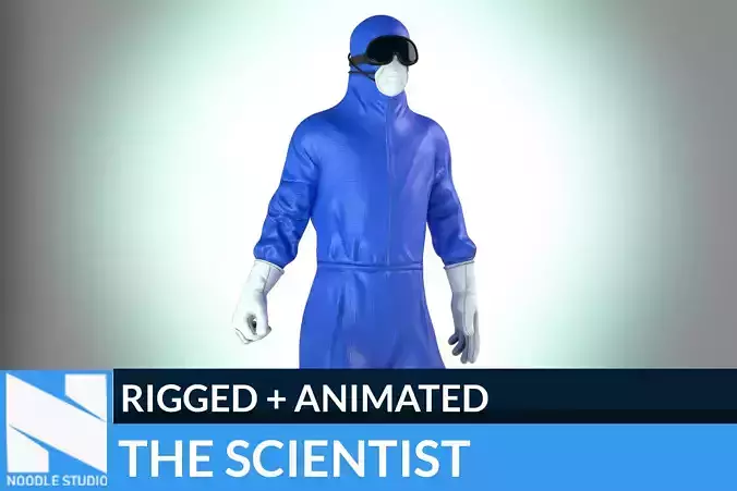 The Scientist - Low poly PBR  Hazard Suit Rigged Animated Low-poly 3D model