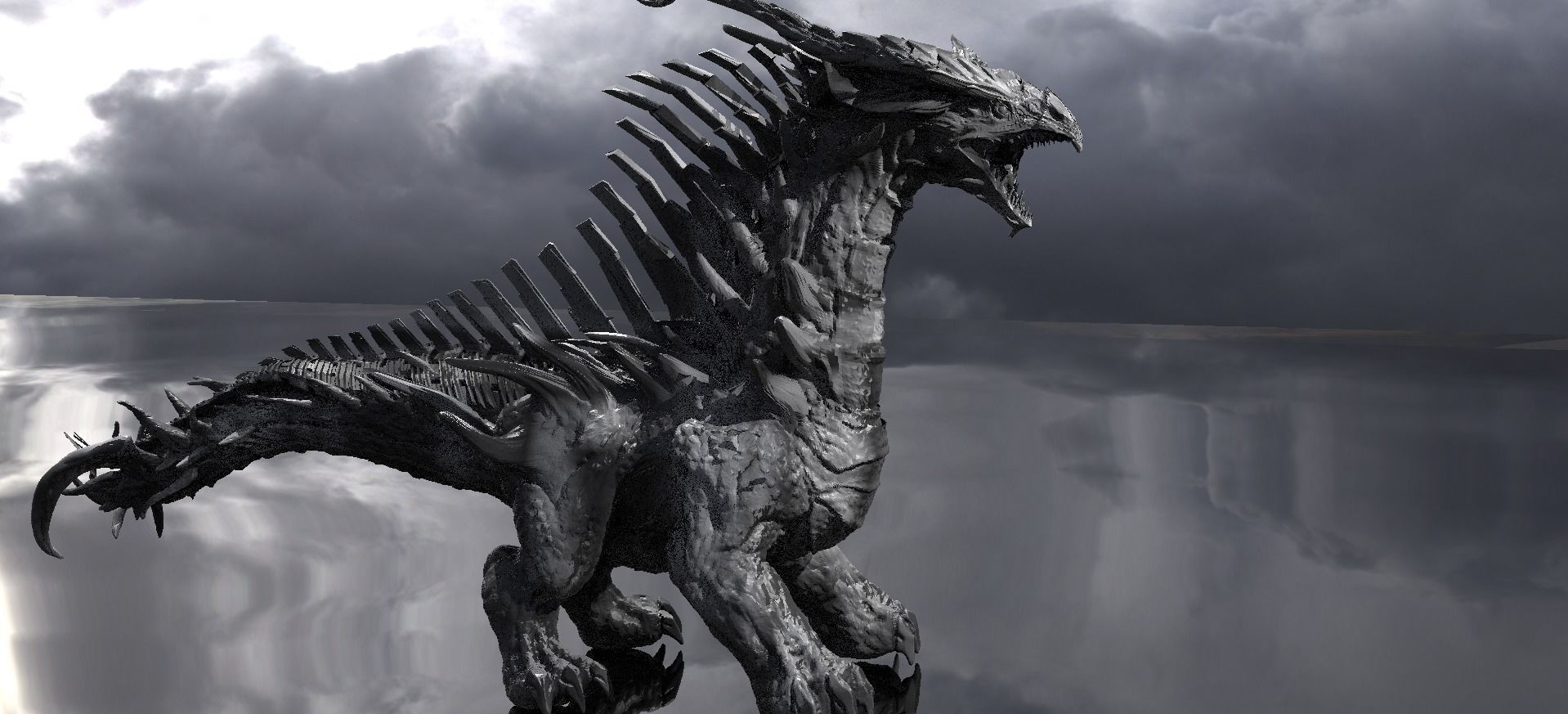 Cyborg Lizard dragon 3D model_1