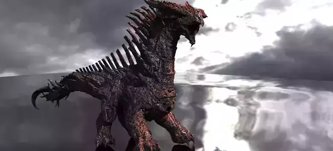 Cyborg Lizard dragon With Cyborg Tiled Textures