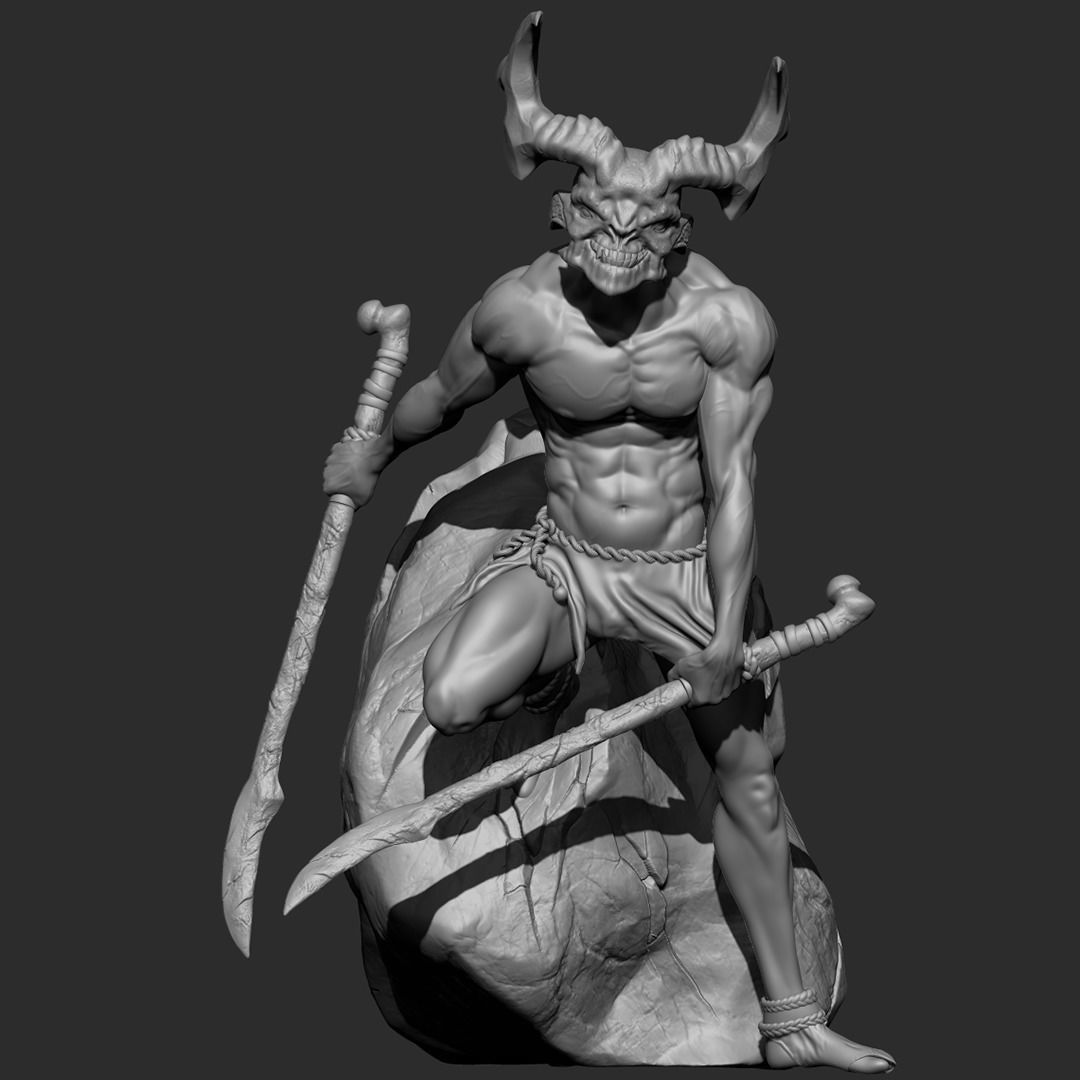 Demon warrior Free 3D print model_1