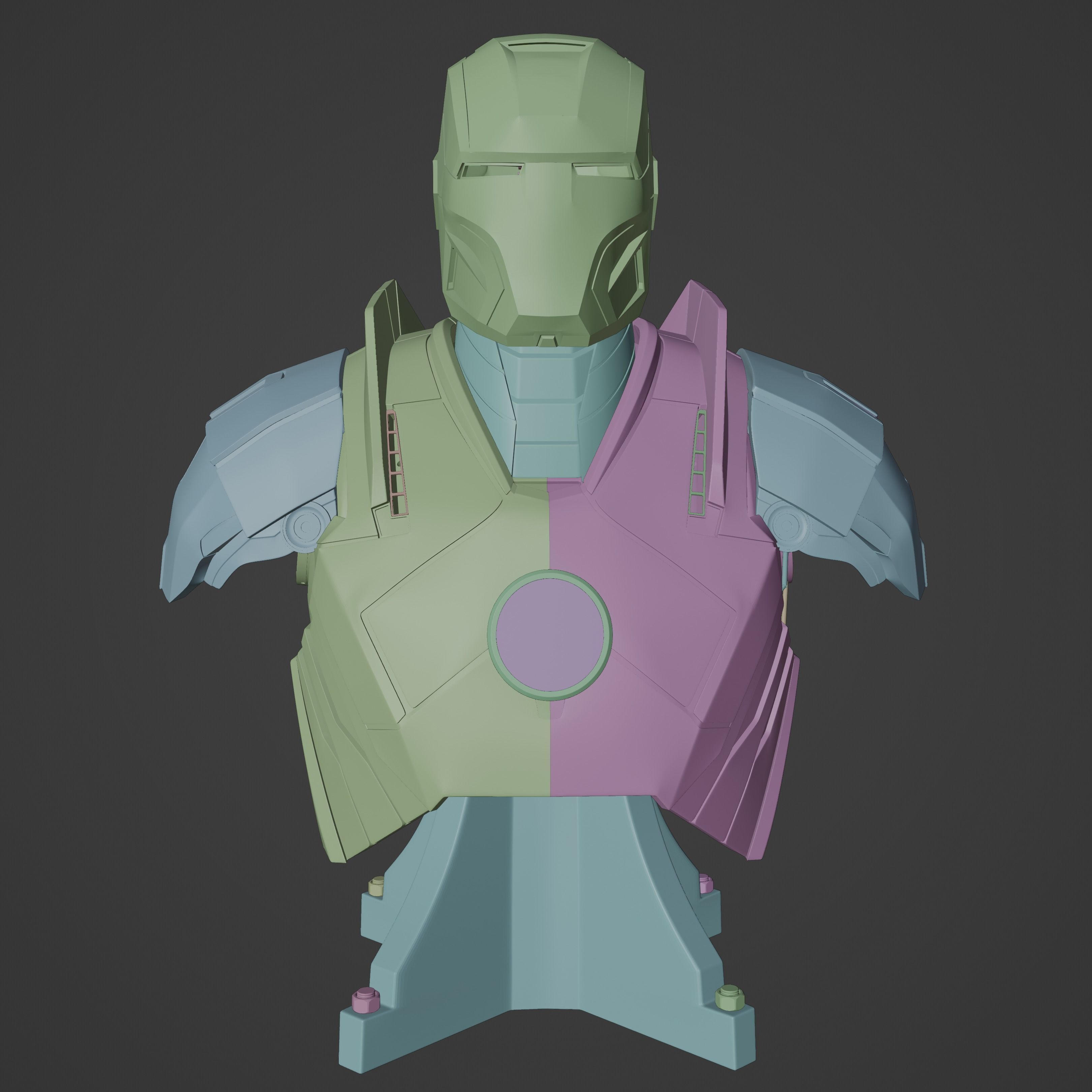 Iron man Mark 16 NightClub Bust 3D print model_7