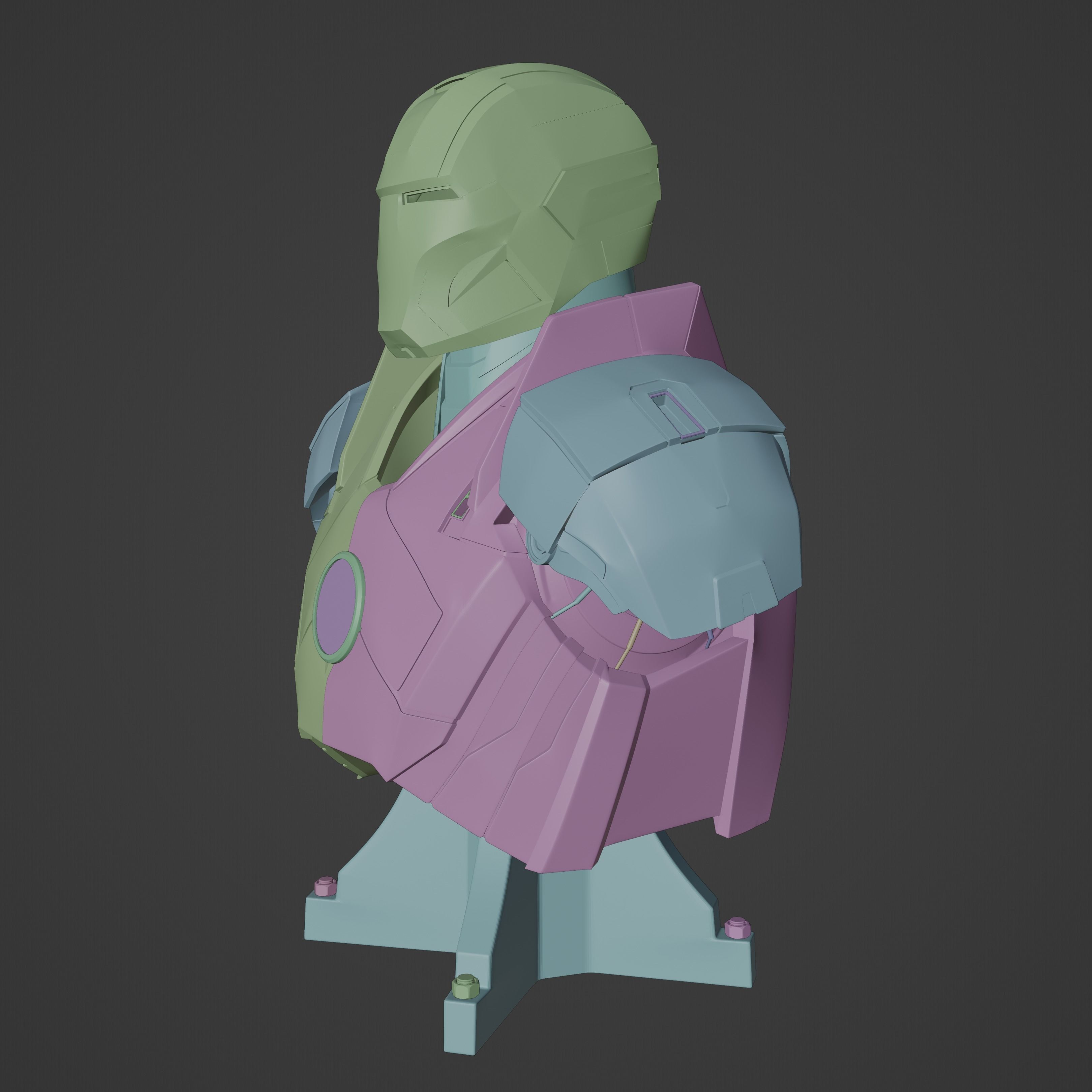 Iron man Mark 16 NightClub Bust 3D print model_10