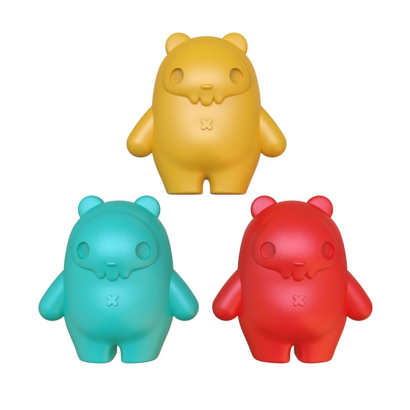 character with skull 3D print model_3