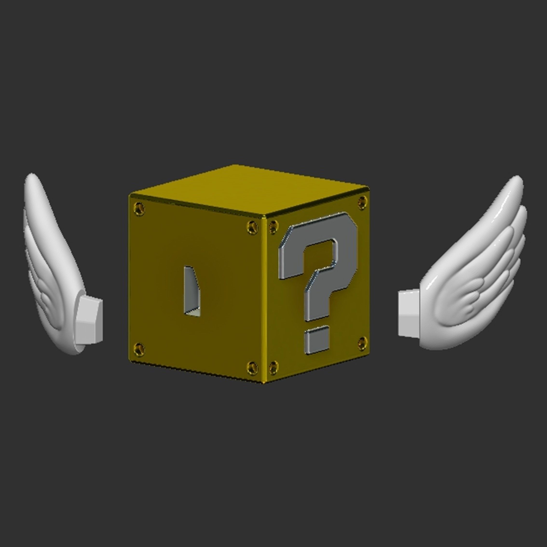 Flying Question Block 3D print model_1
