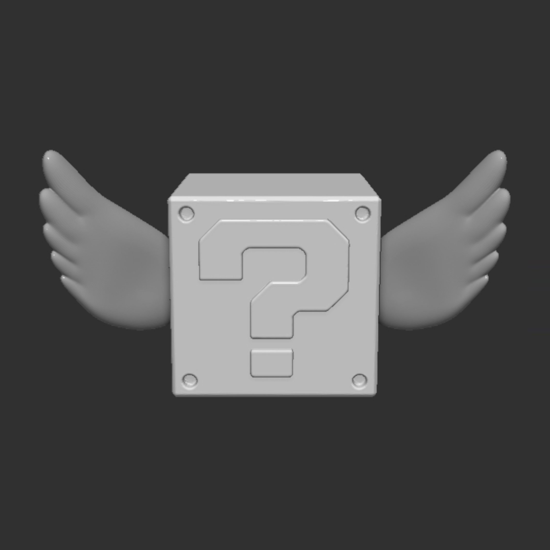 Flying Question Block 3D print model_11