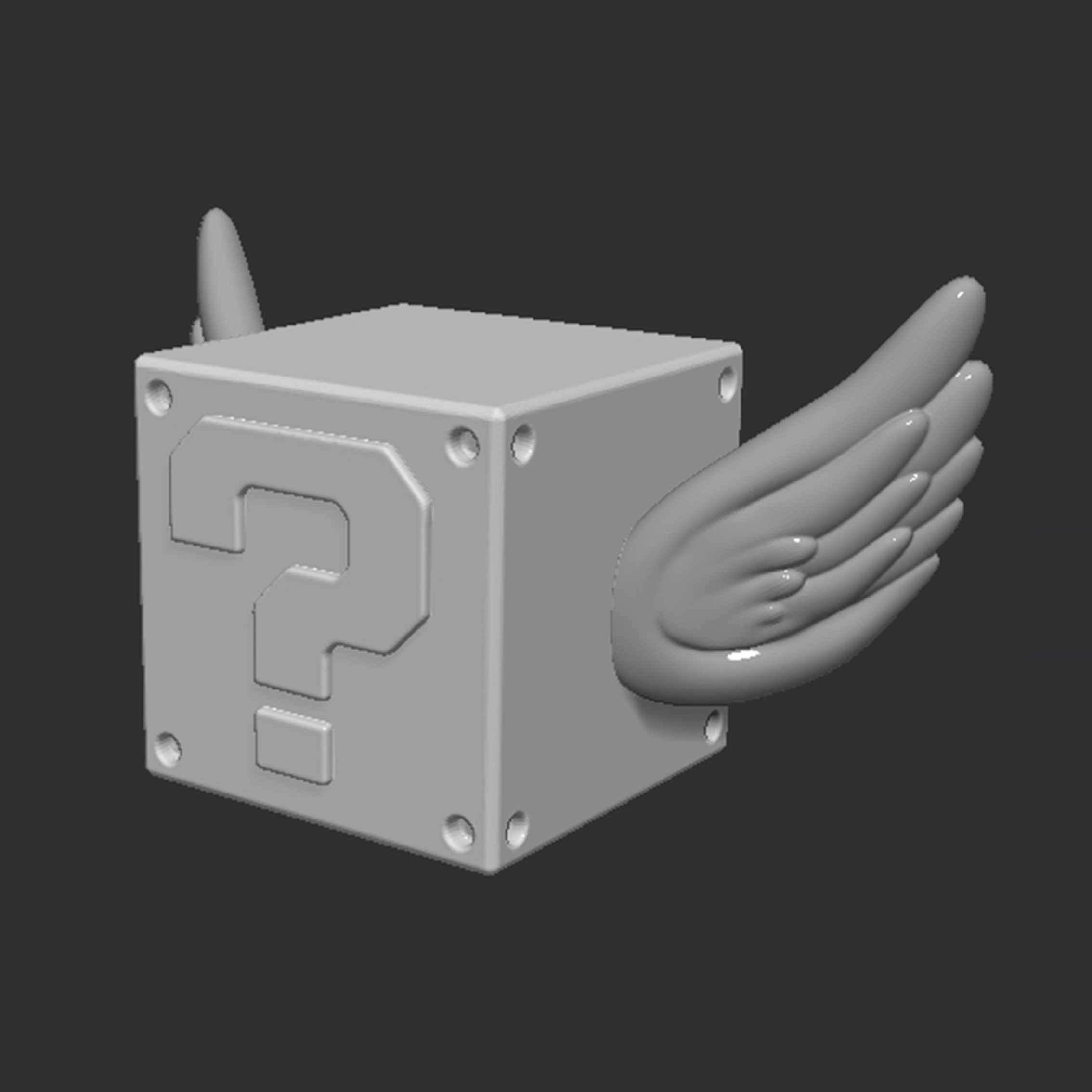 Flying Question Block 3D print model_3
