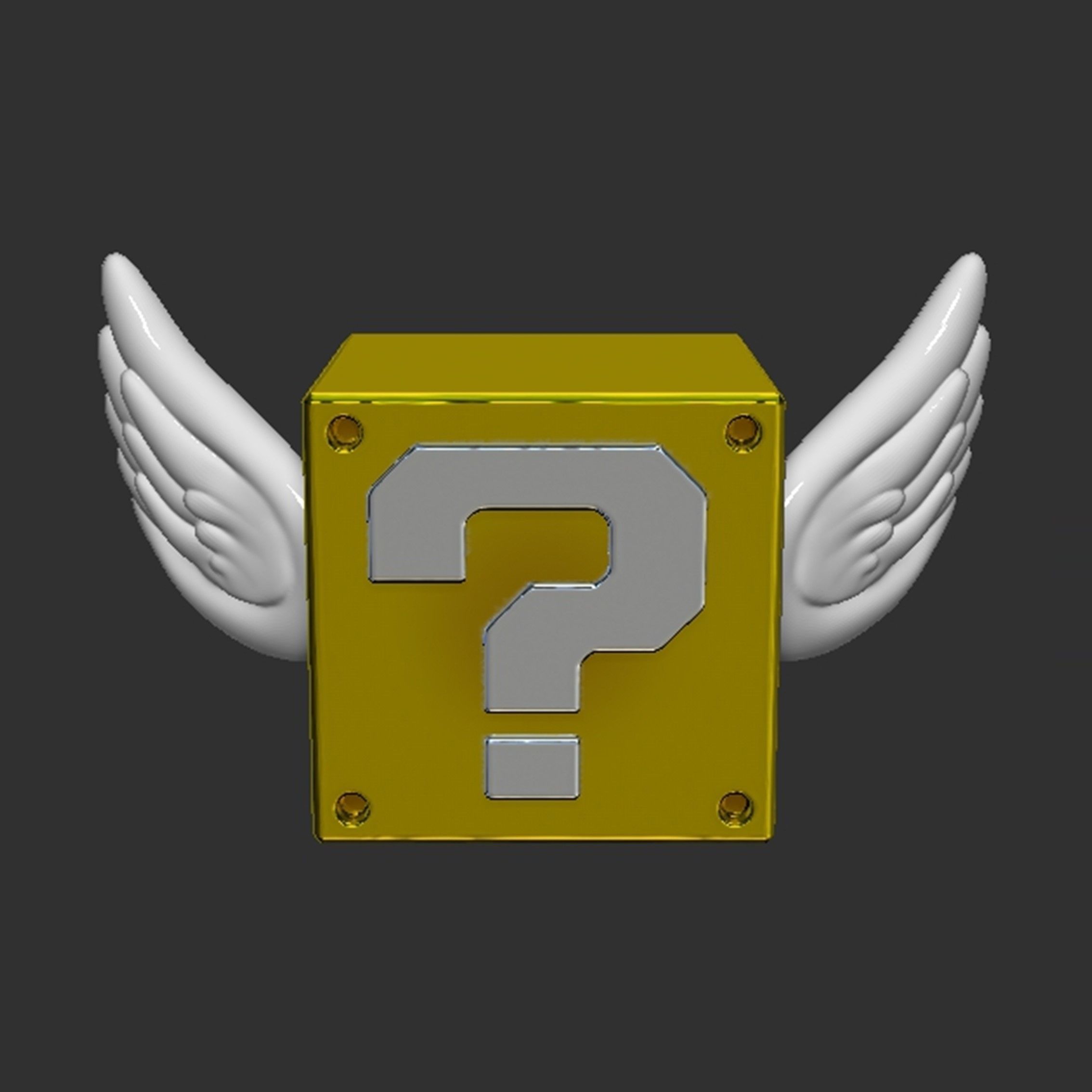 Flying Question Block 3D print model_4