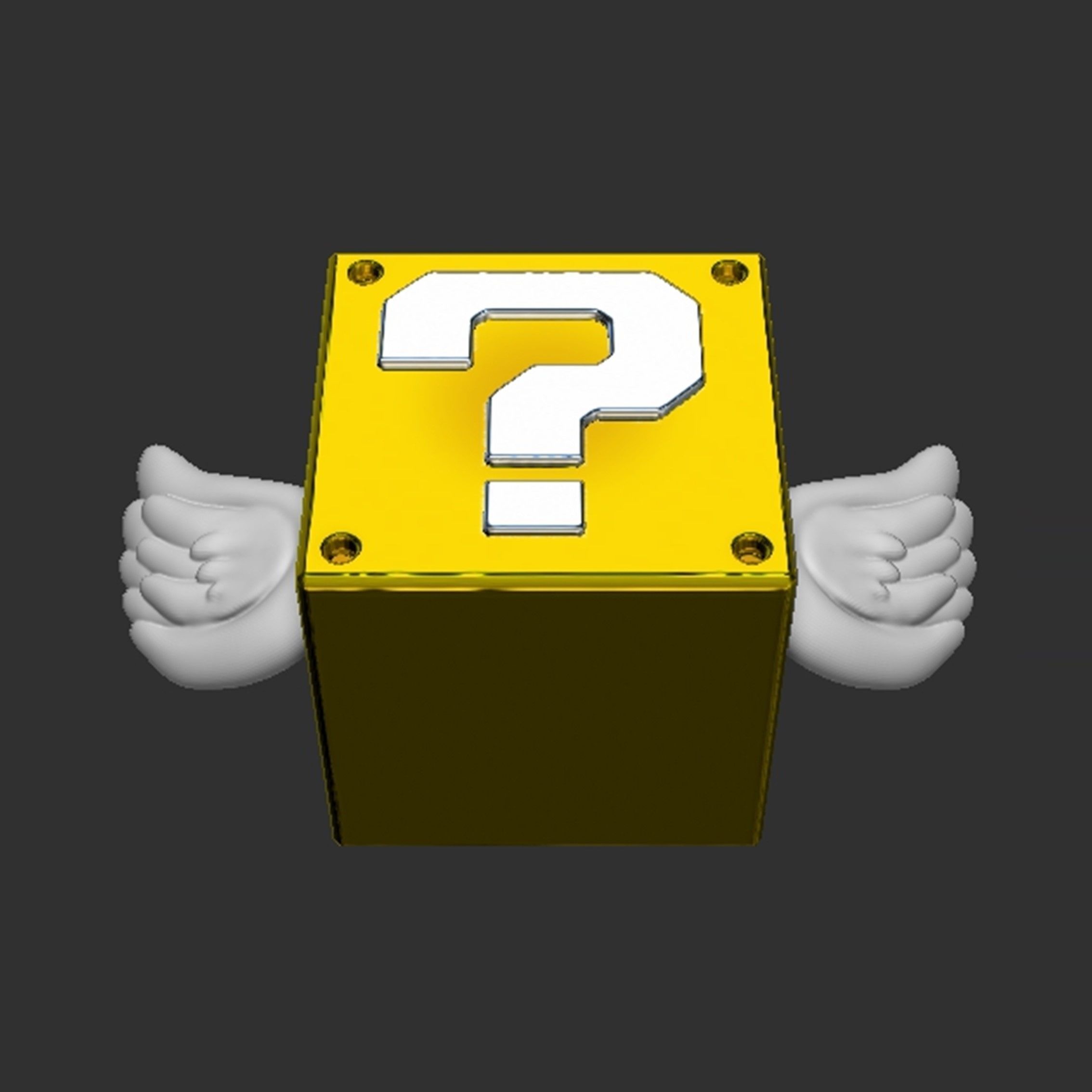 Flying Question Block 3D print model_16