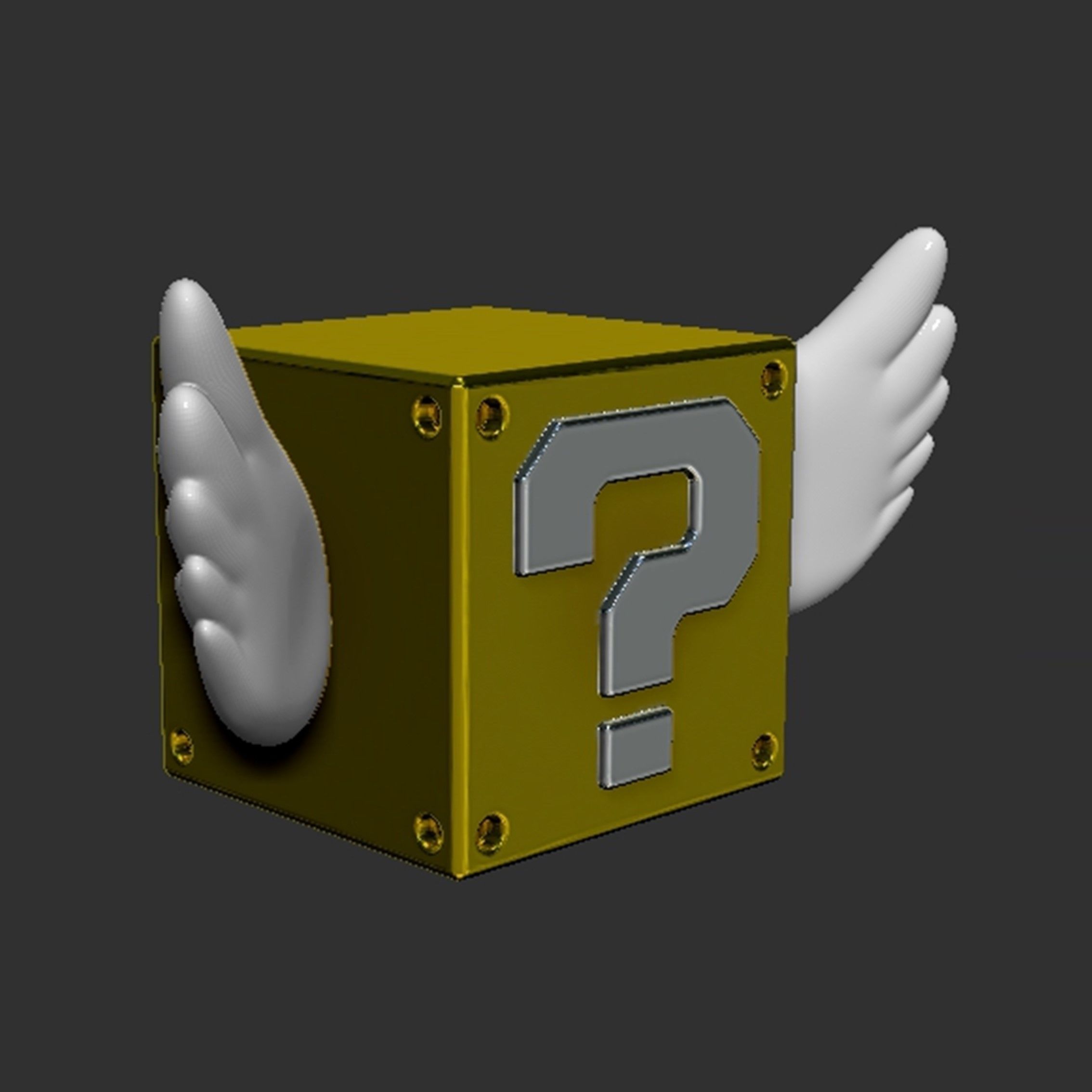 Flying Question Block 3D print model_8
