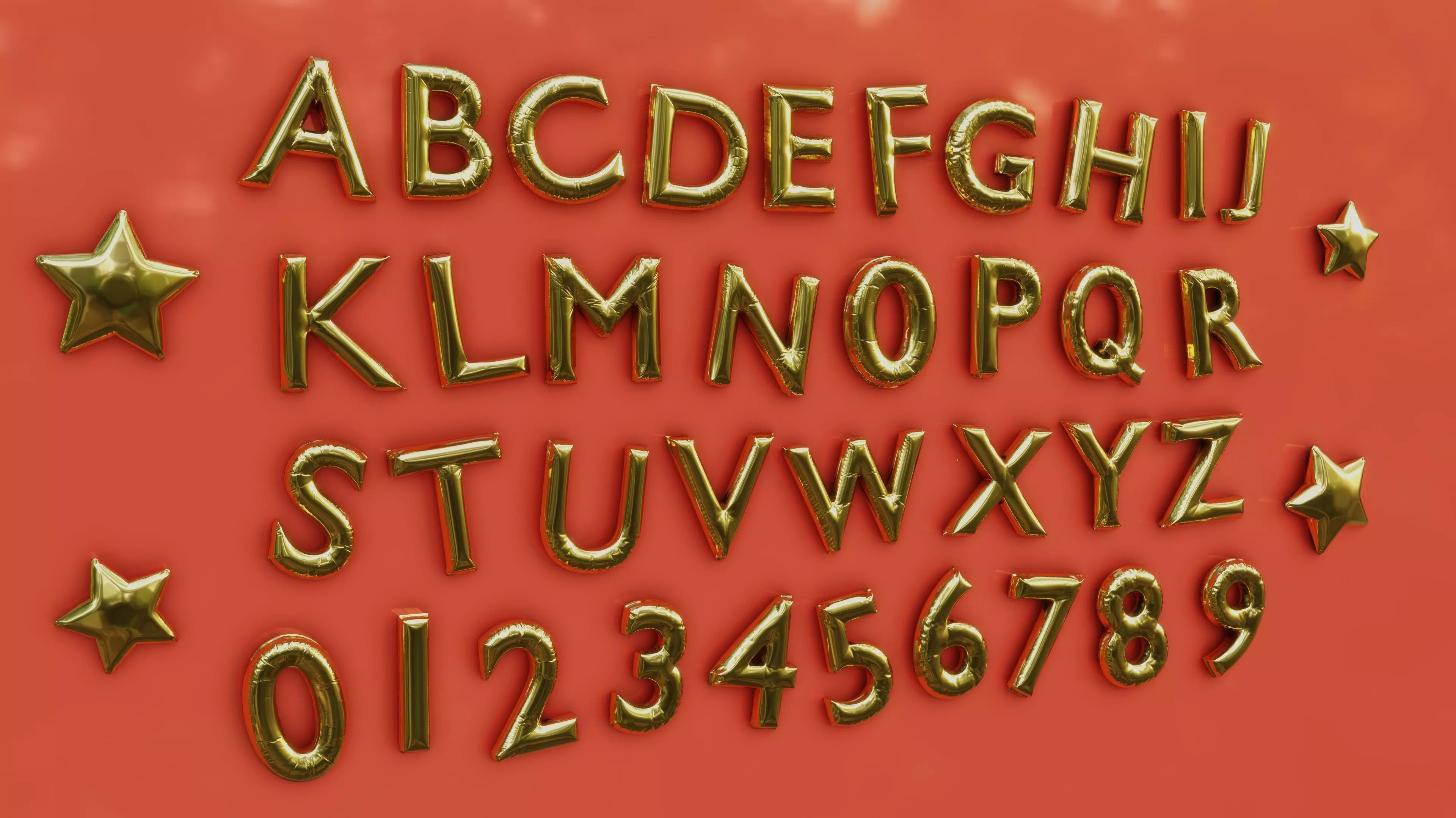 Balloon Text A-Z 0-9 3D model_0