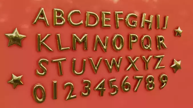 Balloon Text A-Z 0-9