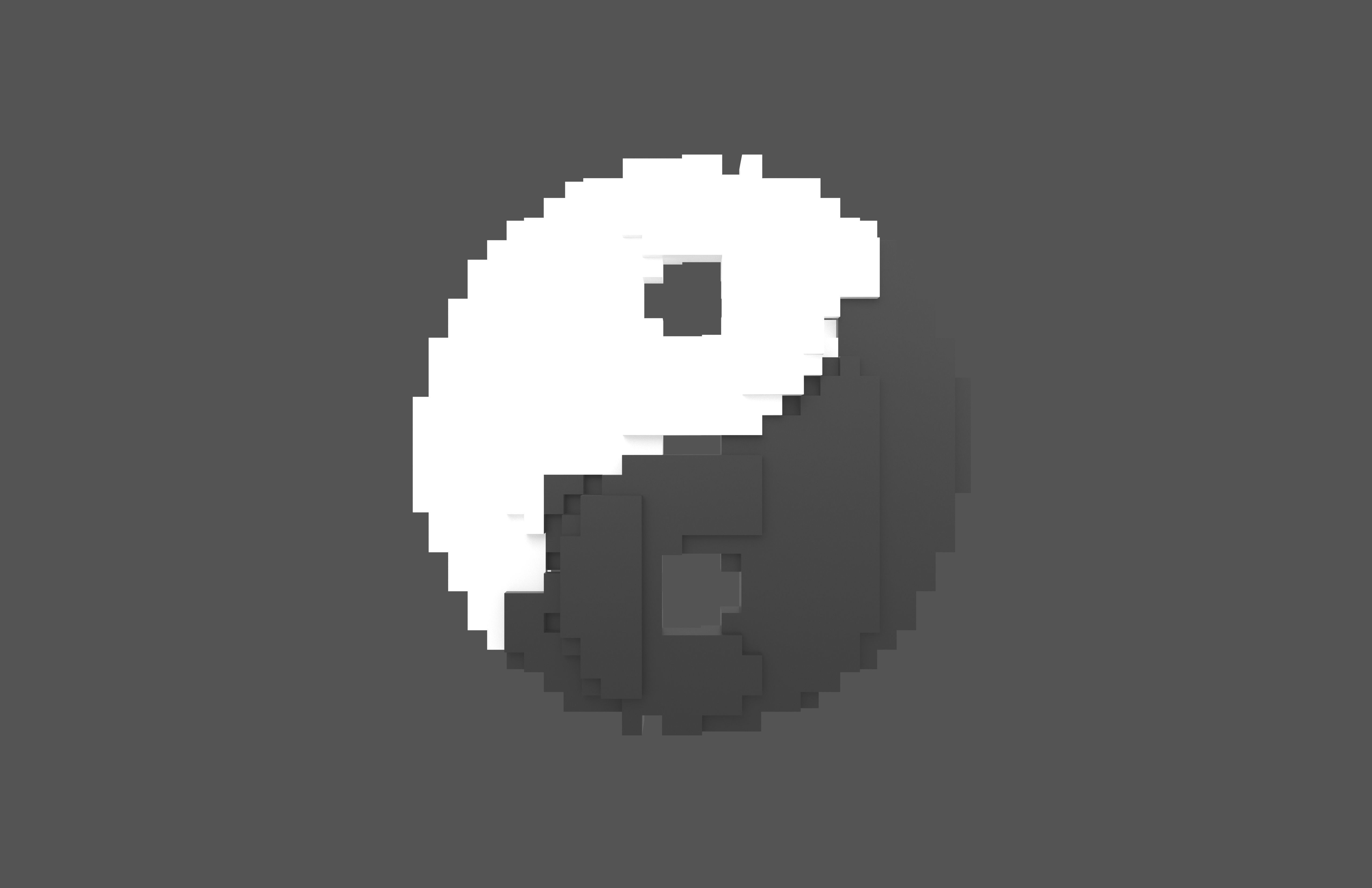 Voxel Taiji v1 001 Low-poly 3D model_1