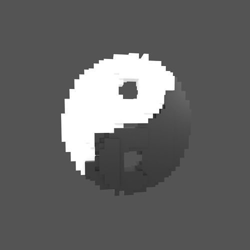 Voxel Taiji v1 001 Low-poly 3D model
