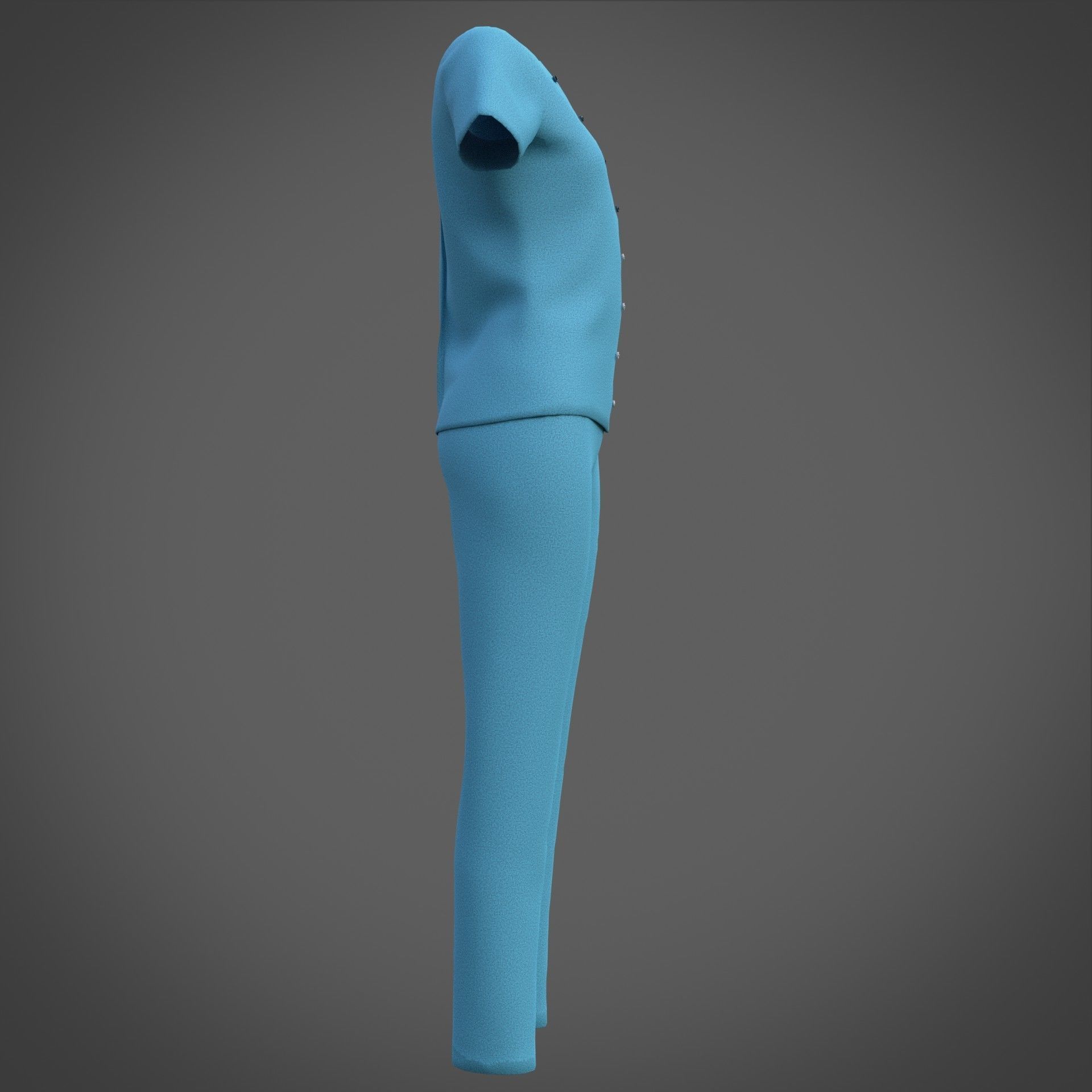 Female Nurse uniform - 3D Medical outfit Low-poly 3D model_13