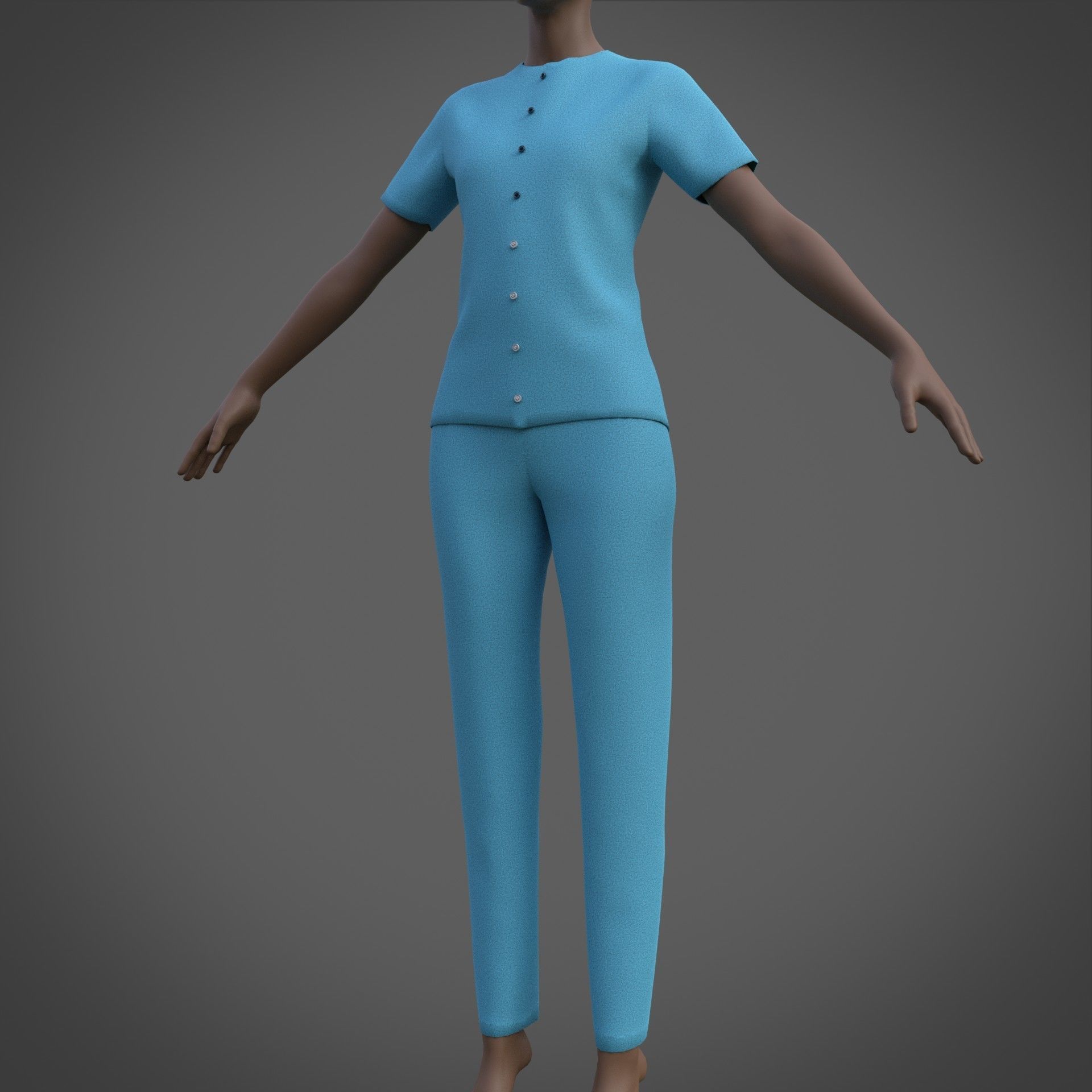 Female Nurse uniform - 3D Medical outfit Low-poly 3D model_32