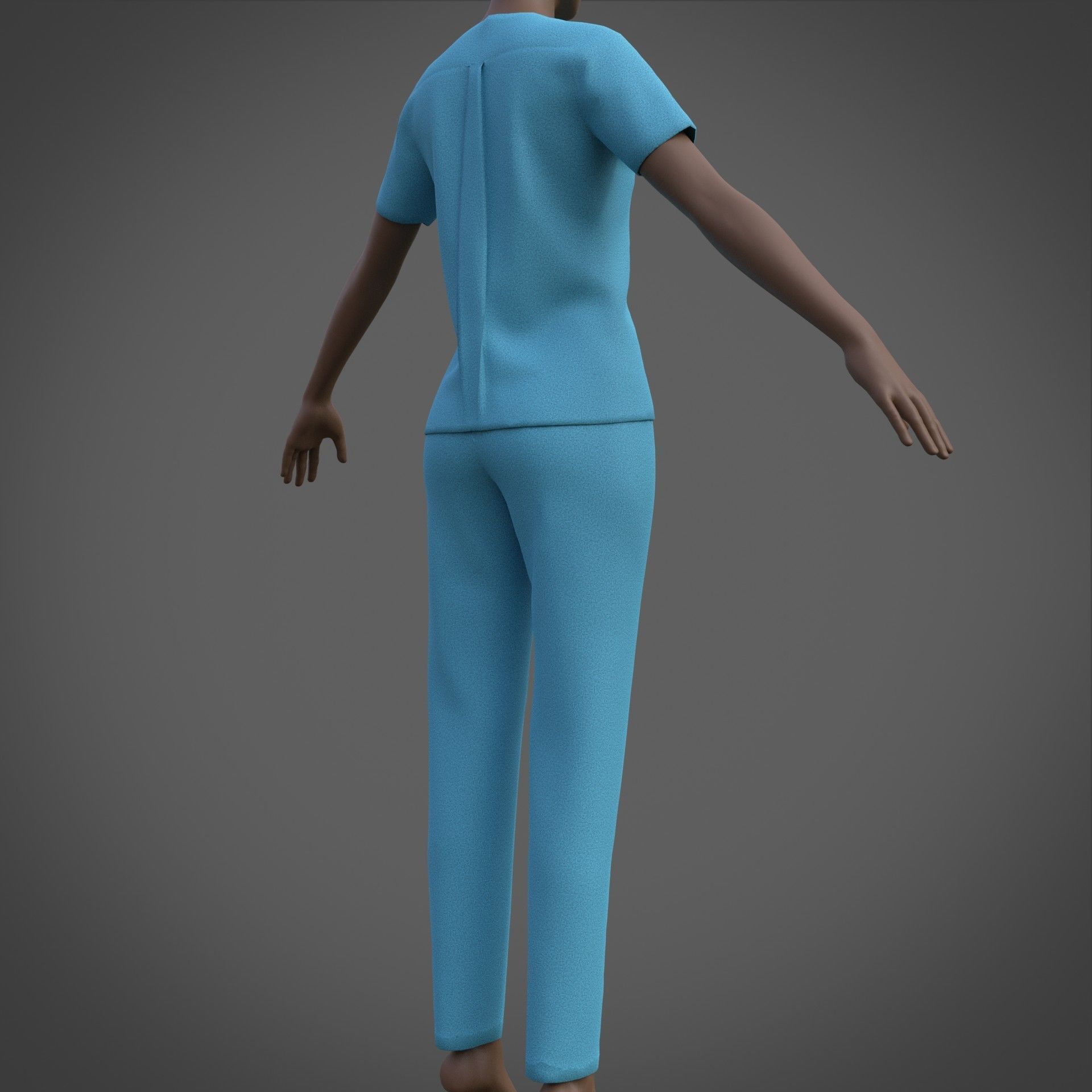 Female Nurse uniform - 3D Medical outfit Low-poly 3D model_16