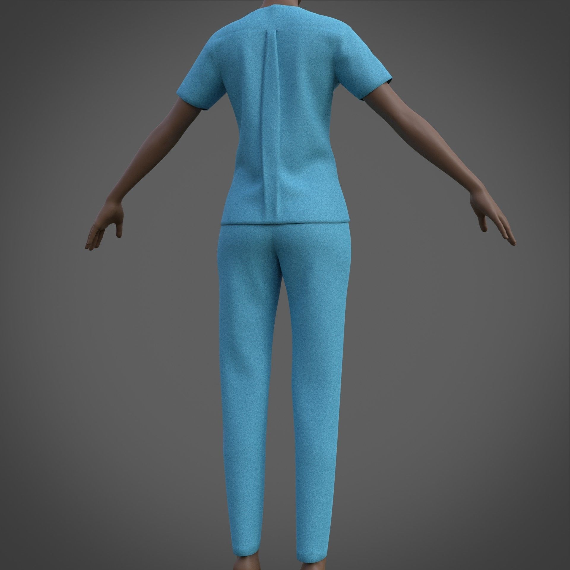 Female Nurse uniform - 3D Medical outfit Low-poly 3D model_18