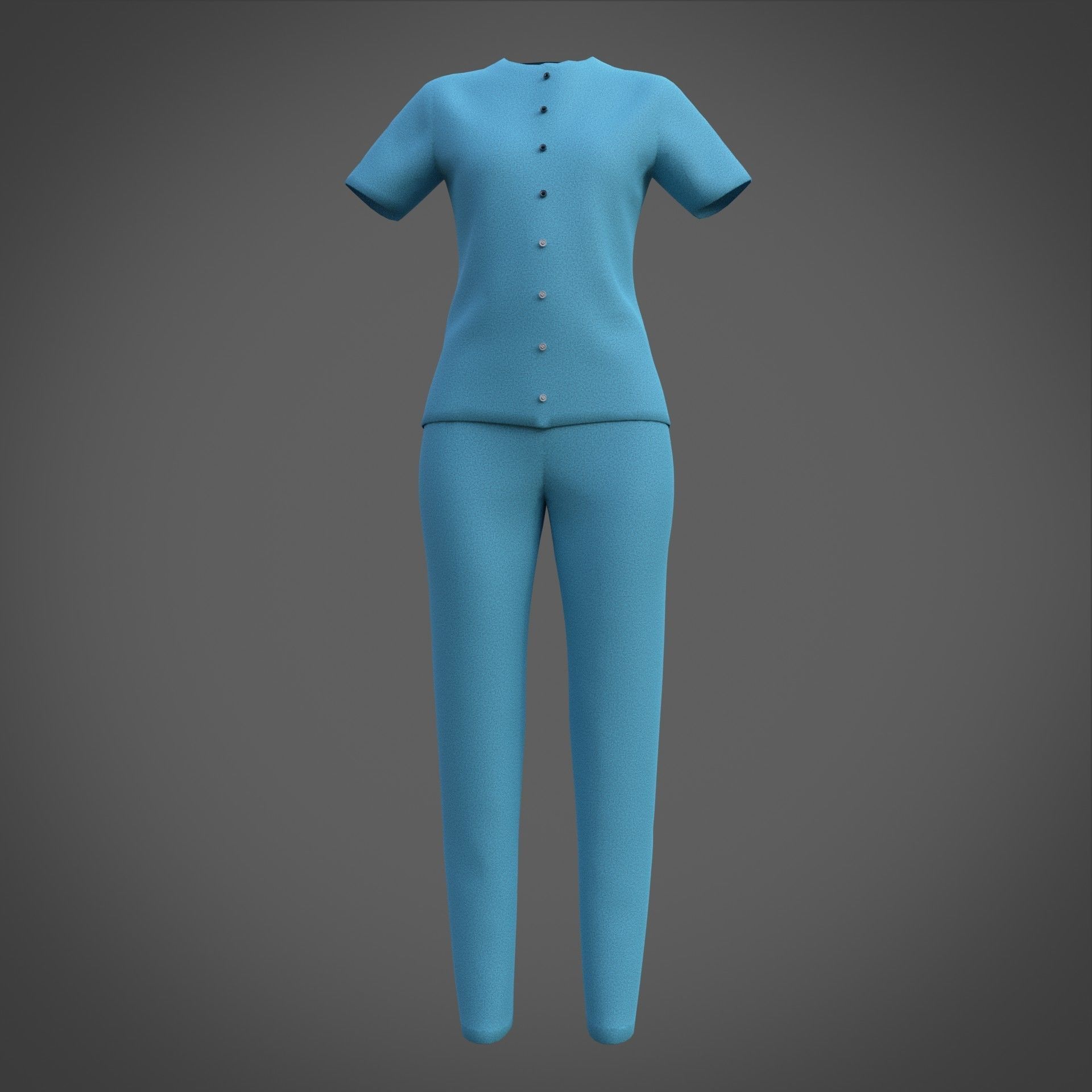 Female Nurse uniform - 3D Medical outfit Low-poly 3D model_37