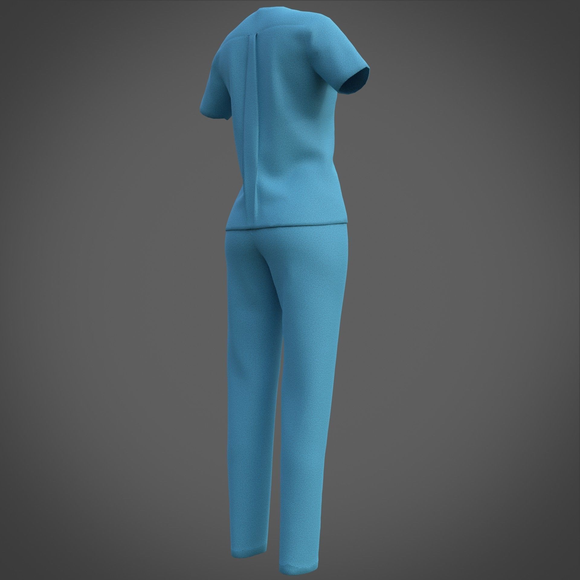 Female Nurse uniform - 3D Medical outfit Low-poly 3D model_17