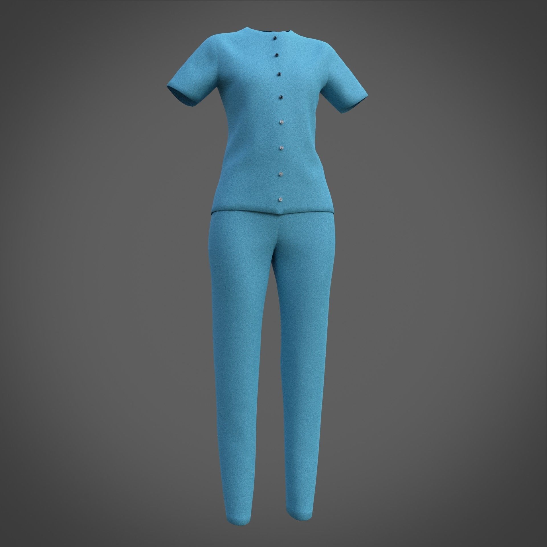 Female Nurse uniform - 3D Medical outfit Low-poly 3D model_5