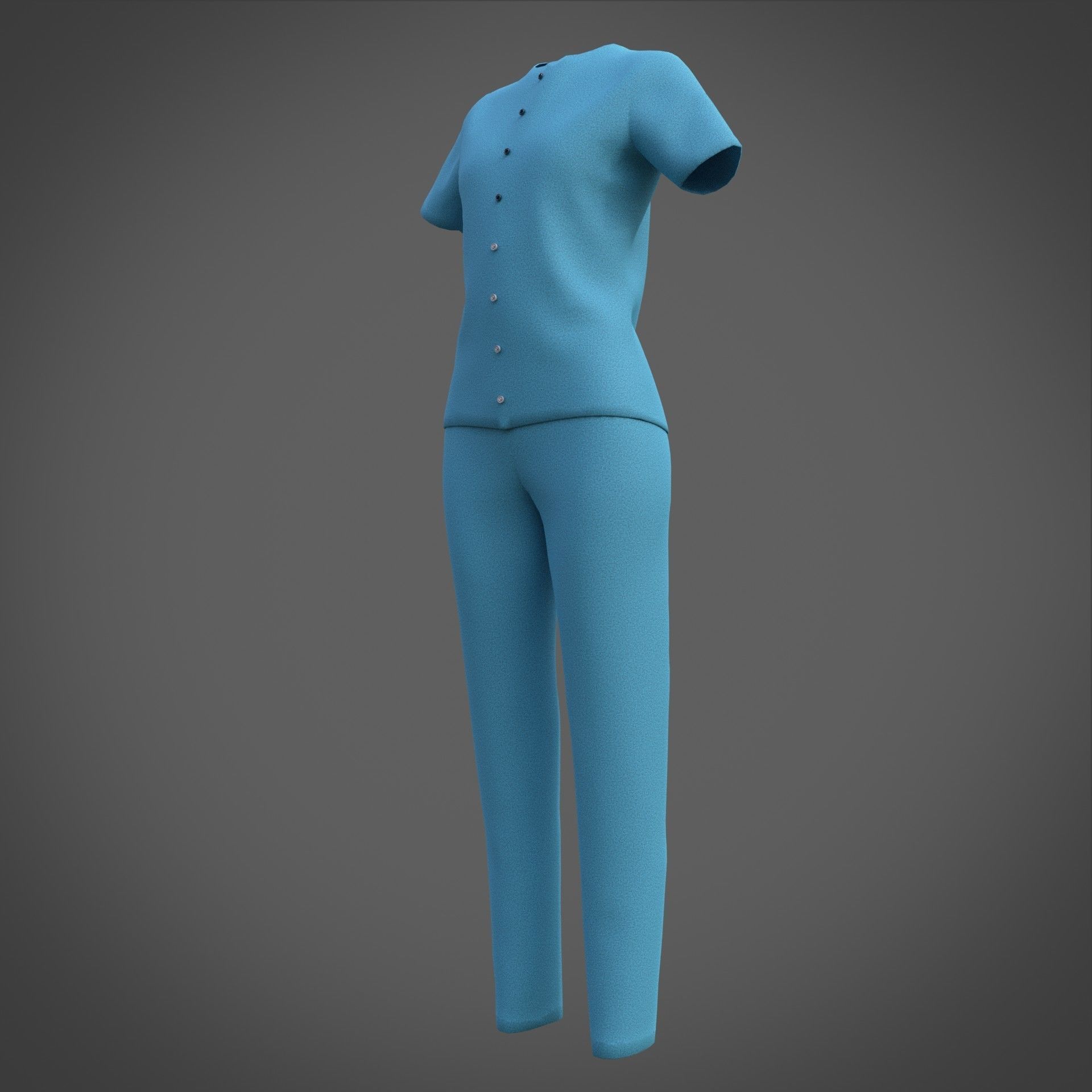 Female Nurse uniform - 3D Medical outfit Low-poly 3D model_31
