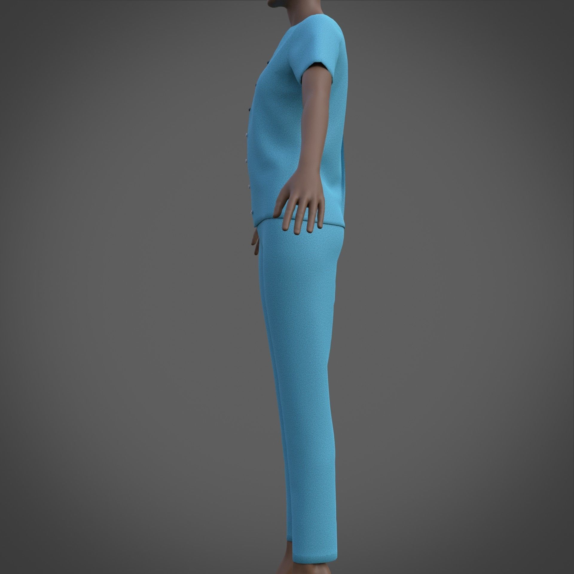 Female Nurse uniform - 3D Medical outfit Low-poly 3D model_26