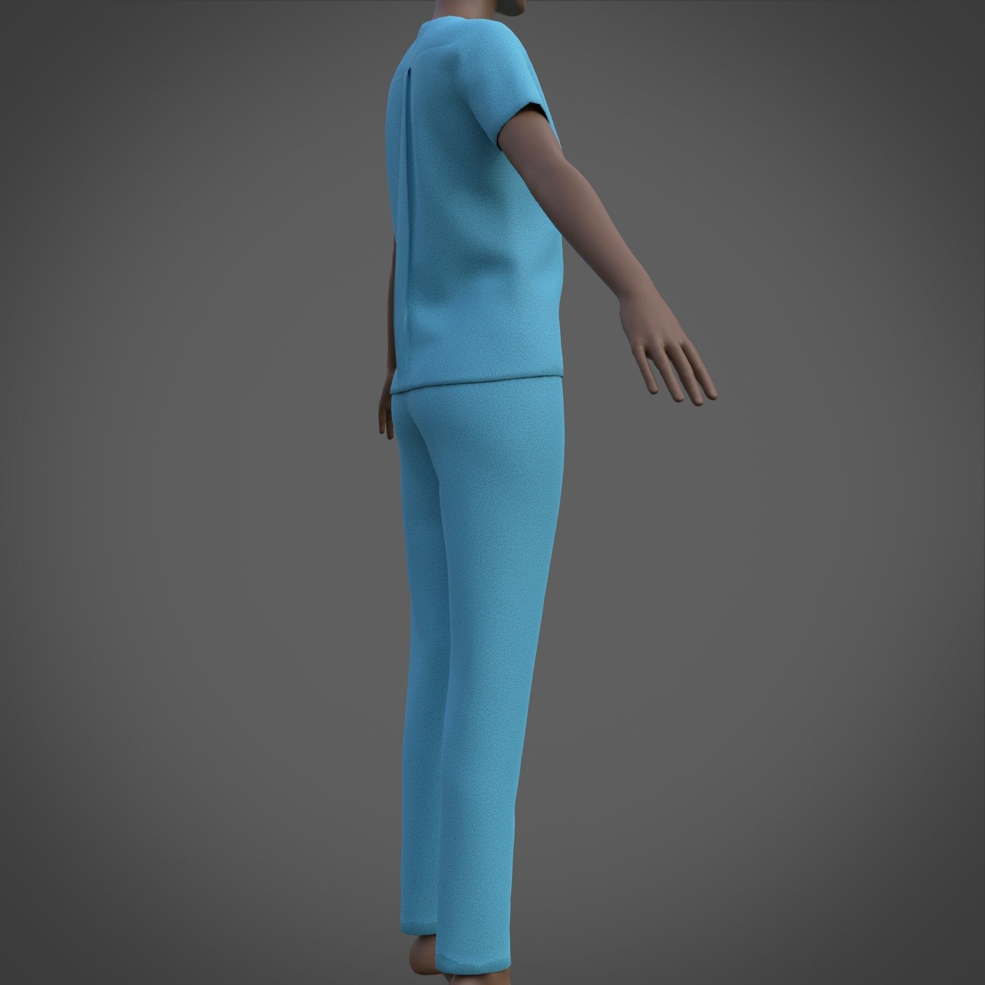 Female Nurse uniform - 3D Medical outfit Low-poly 3D model_14
