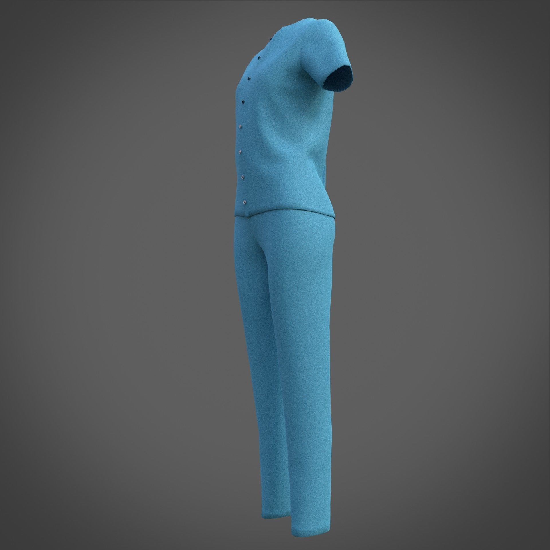 Female Nurse uniform - 3D Medical outfit Low-poly 3D model_29