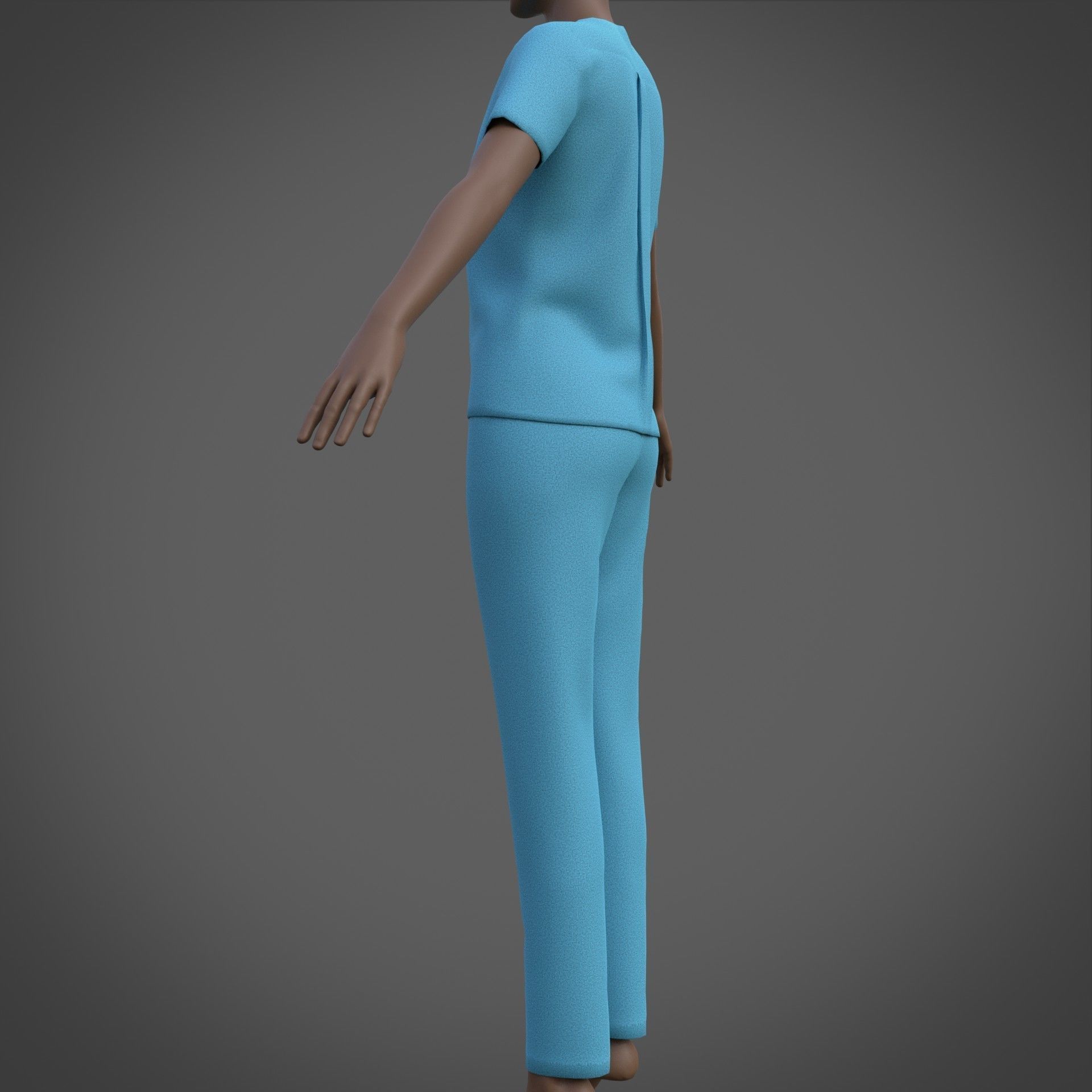 Female Nurse uniform - 3D Medical outfit Low-poly 3D model_24