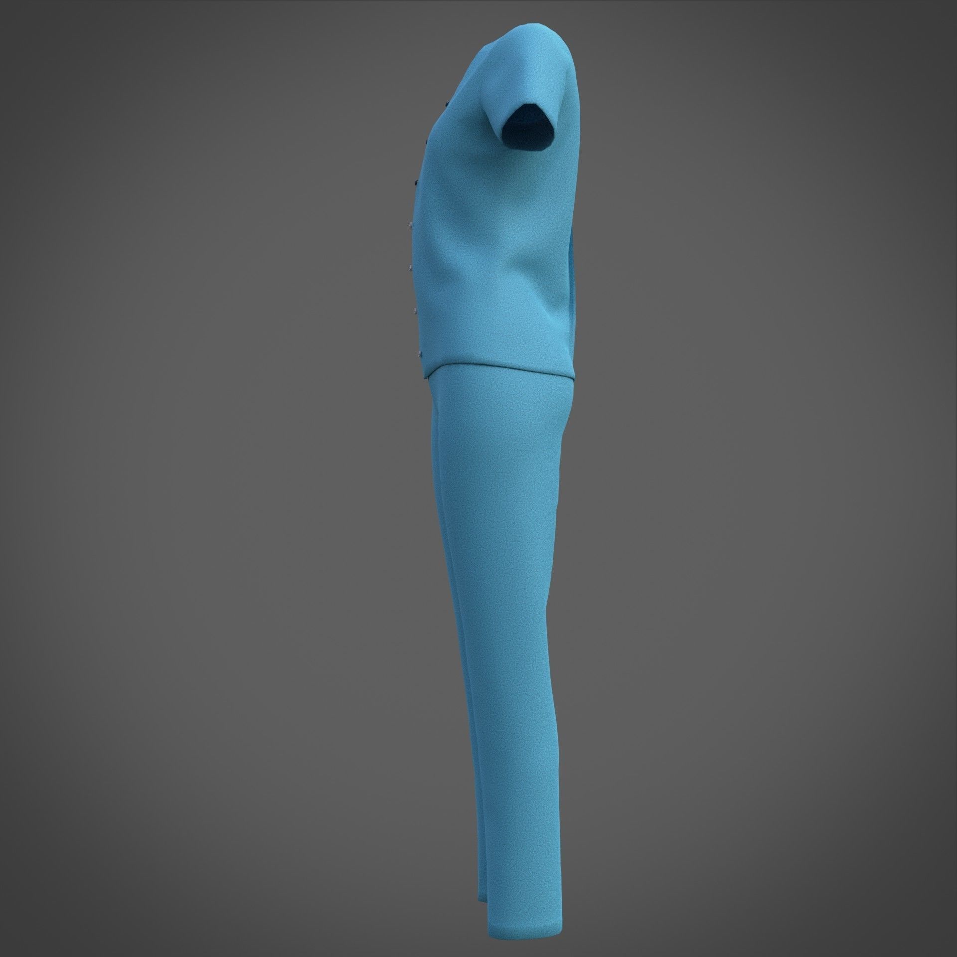 Female Nurse uniform - 3D Medical outfit Low-poly 3D model_27