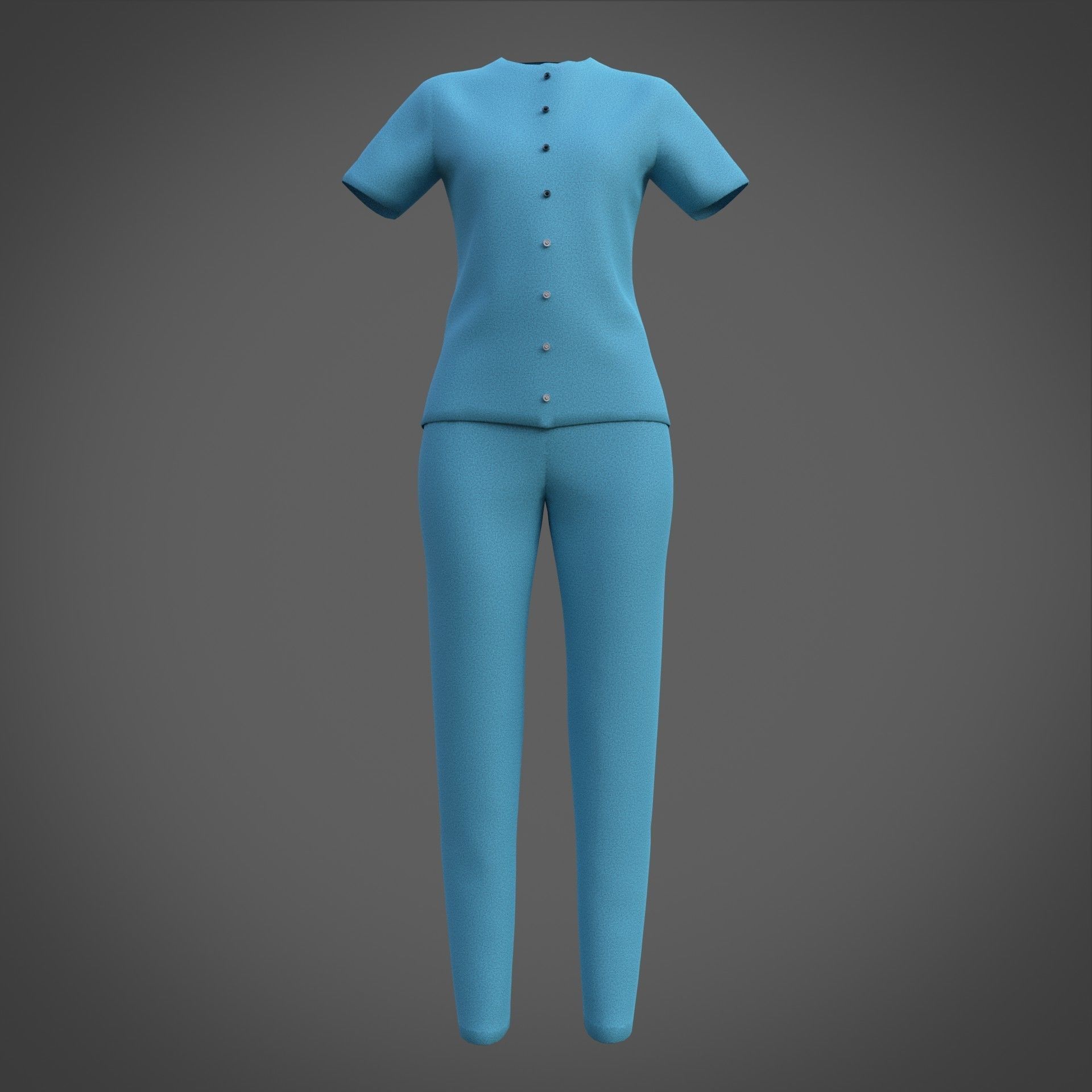 Female Nurse uniform - 3D Medical outfit Low-poly 3D model_1