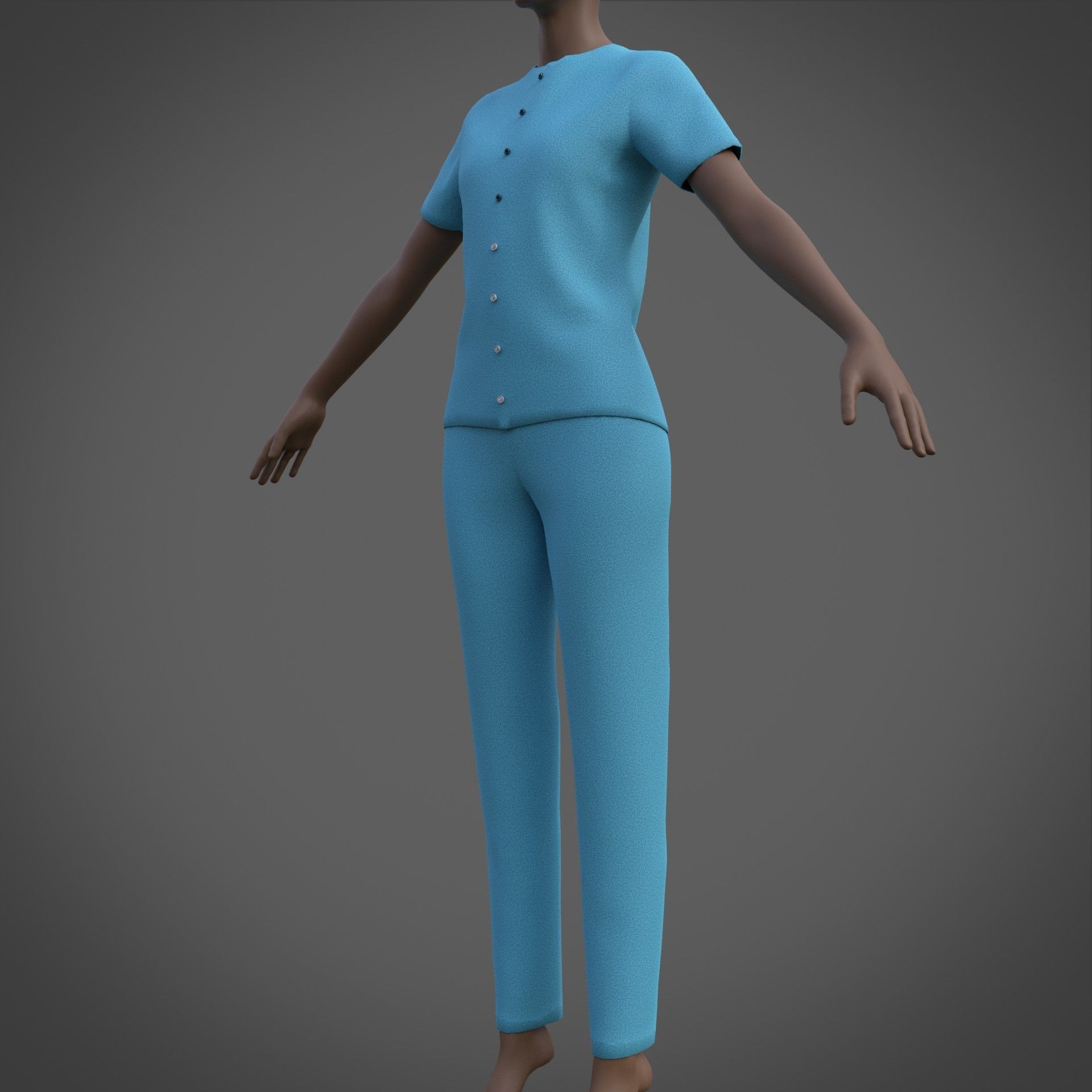 Female Nurse uniform - 3D Medical outfit Low-poly 3D model_30