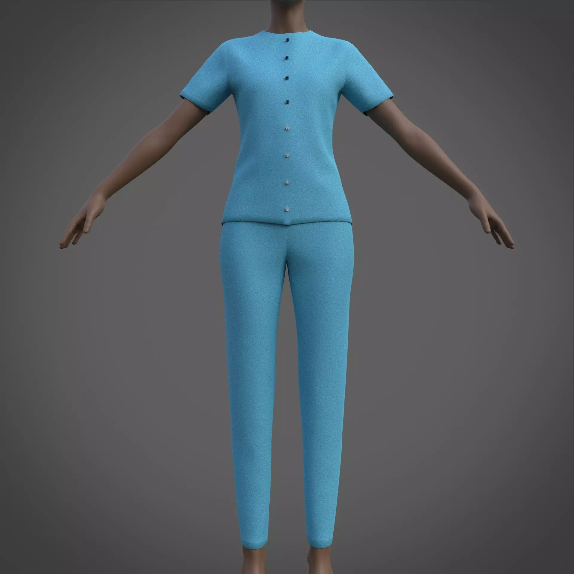 Female Nurse uniform - 3D Medical outfit Low-poly 3D model_0